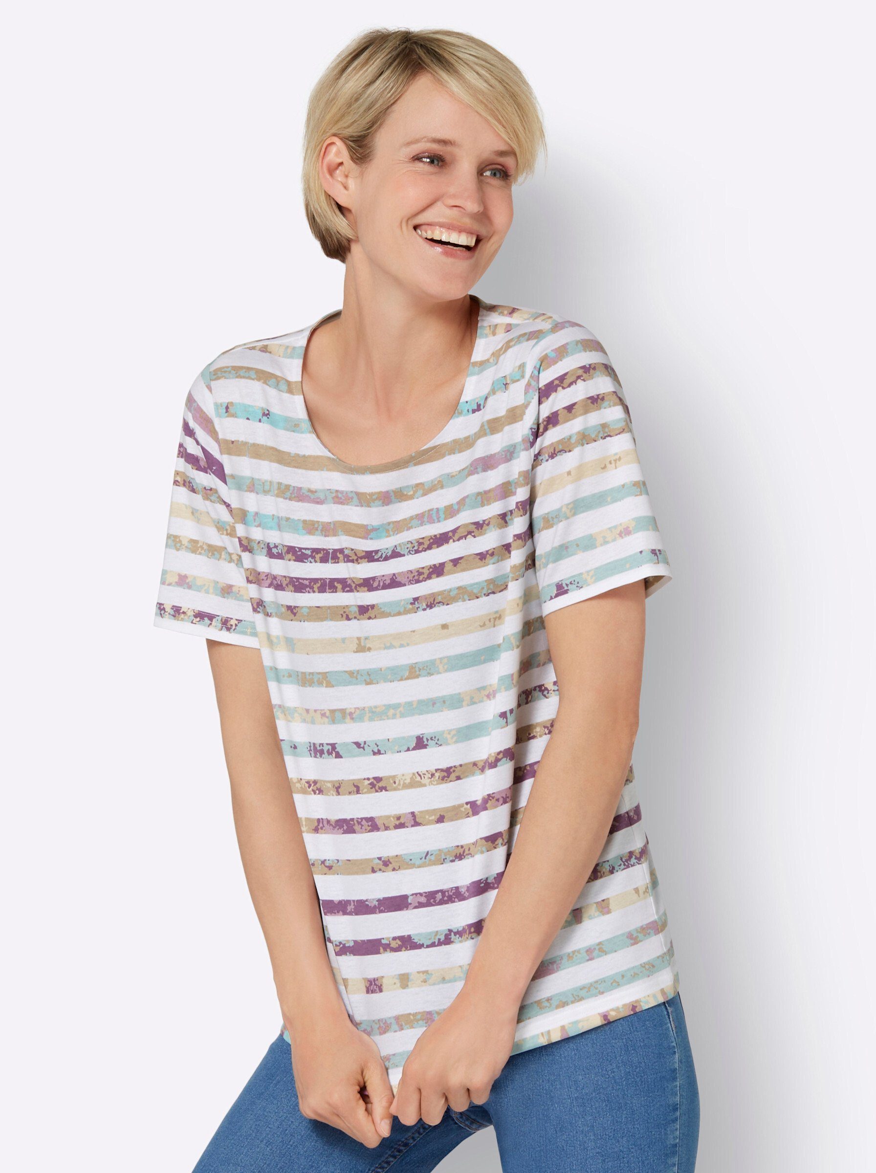 Sieh an! T-Shirt Rundhals-Shirt Kurzarm