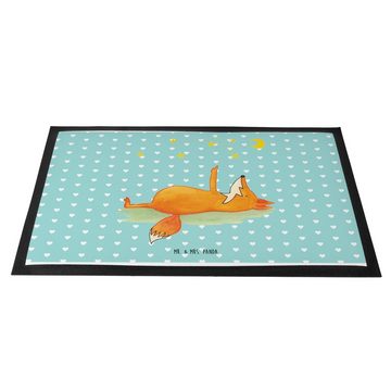 Fußmatte 60 x 90 cm Fuchs Sterne - Türkis Pastell - Geschenk, Spruch positiv, Mr. & Mrs. Panda, Höhe: 0.3 mm, Attraktives Design