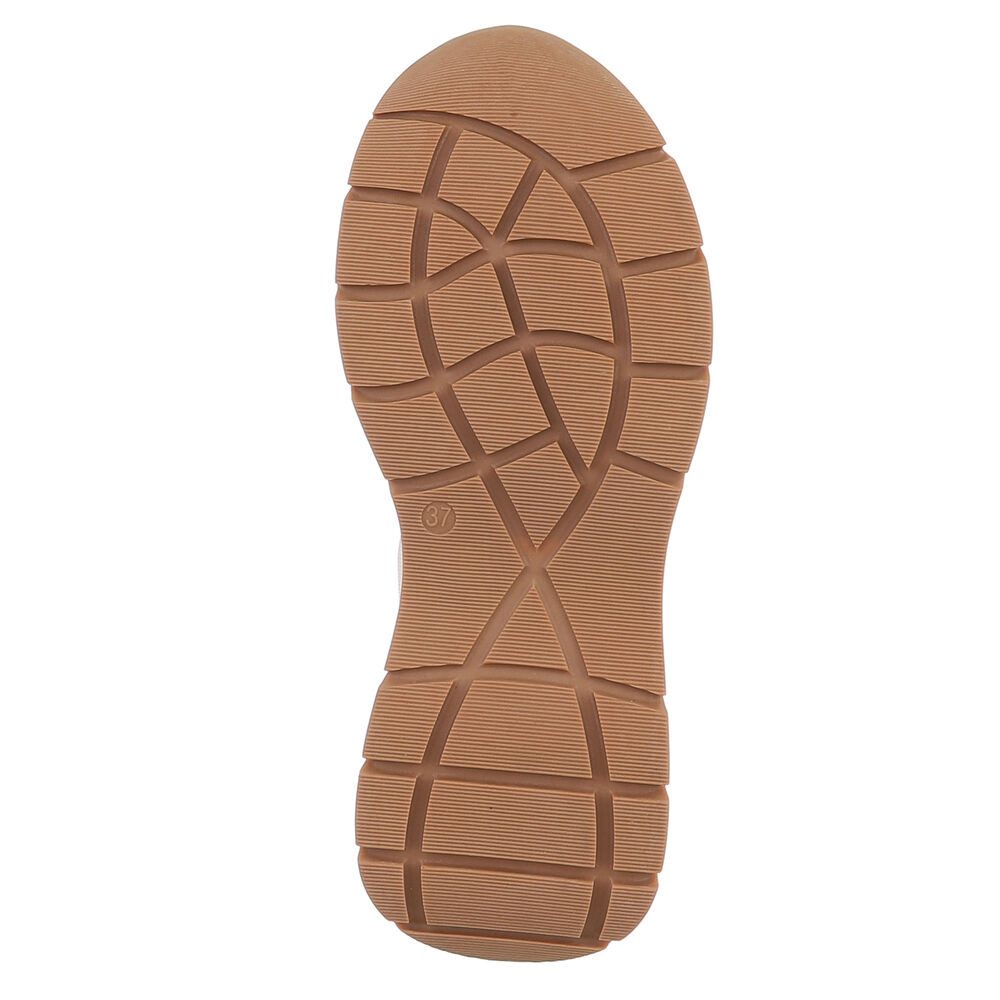Ital-Design Bequemer Damen-Stiefel mit plüschigem Futter für Alltag Plateaustiefelette (90648964) Keilabsatz/Wedge Stiefeletten in Beige