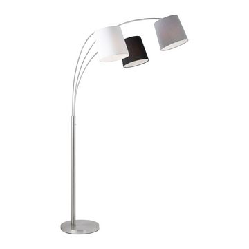 SellTec Stehlampe Stehleuchte MELVIN Textilschirm, bedienbar durch Kippschalter, 3xE27 / 40W, individuell bestückbar, Retro Look, Stoffschirme in drei Farben, 3x E27