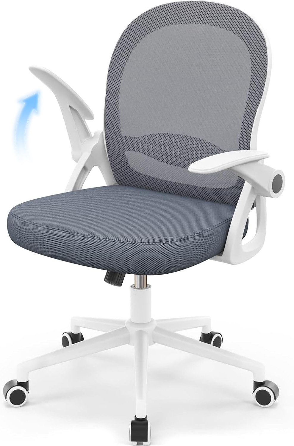 ZAISZE Bürostuhl Ergonomisch, Schreibtischstuhl mit Atmungsaktiver Rückenlehne (Chefsessel aus Mesh, Drehstuhl 360°, Verstellbarer Armlehnen, Höhenverstellbar), Einstellbarer für maximale Bewegungsfreiheit