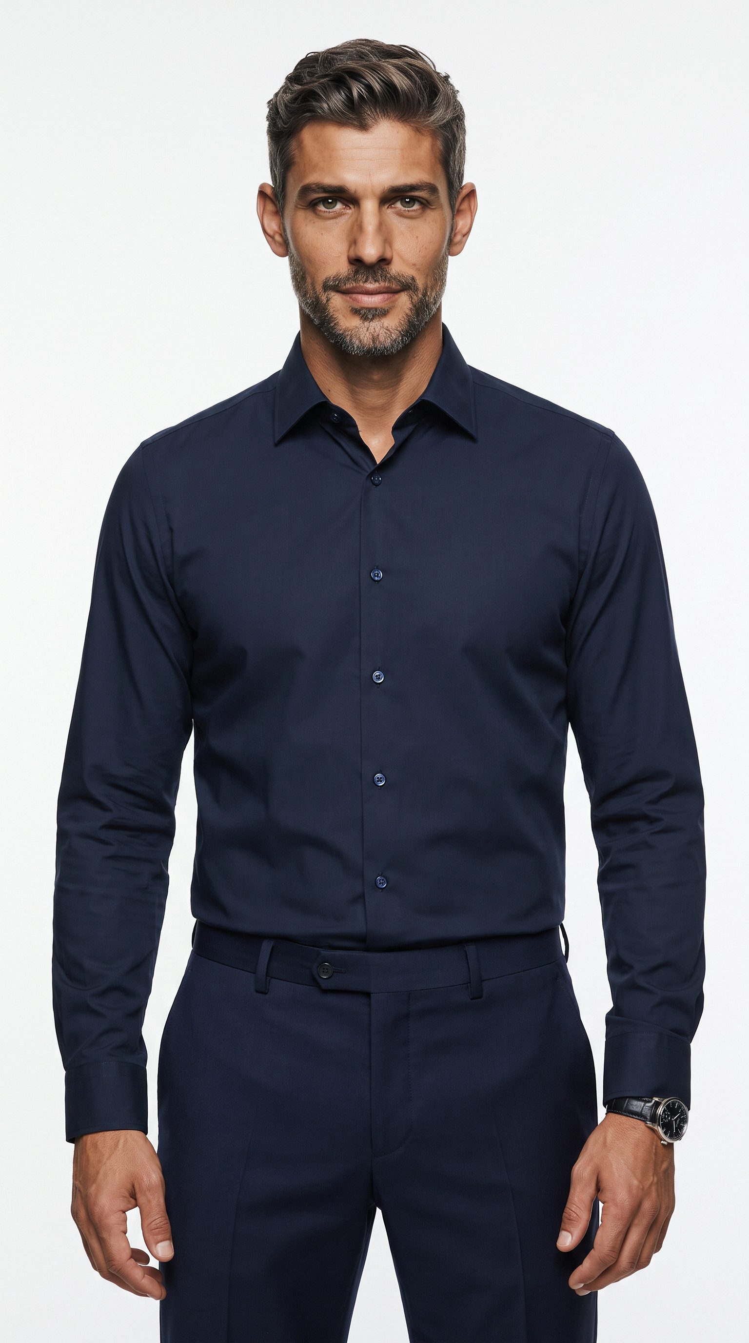 BOSS Businesshemd Hank Kentkragen, Slim-Fit, bügelleichte Qualität