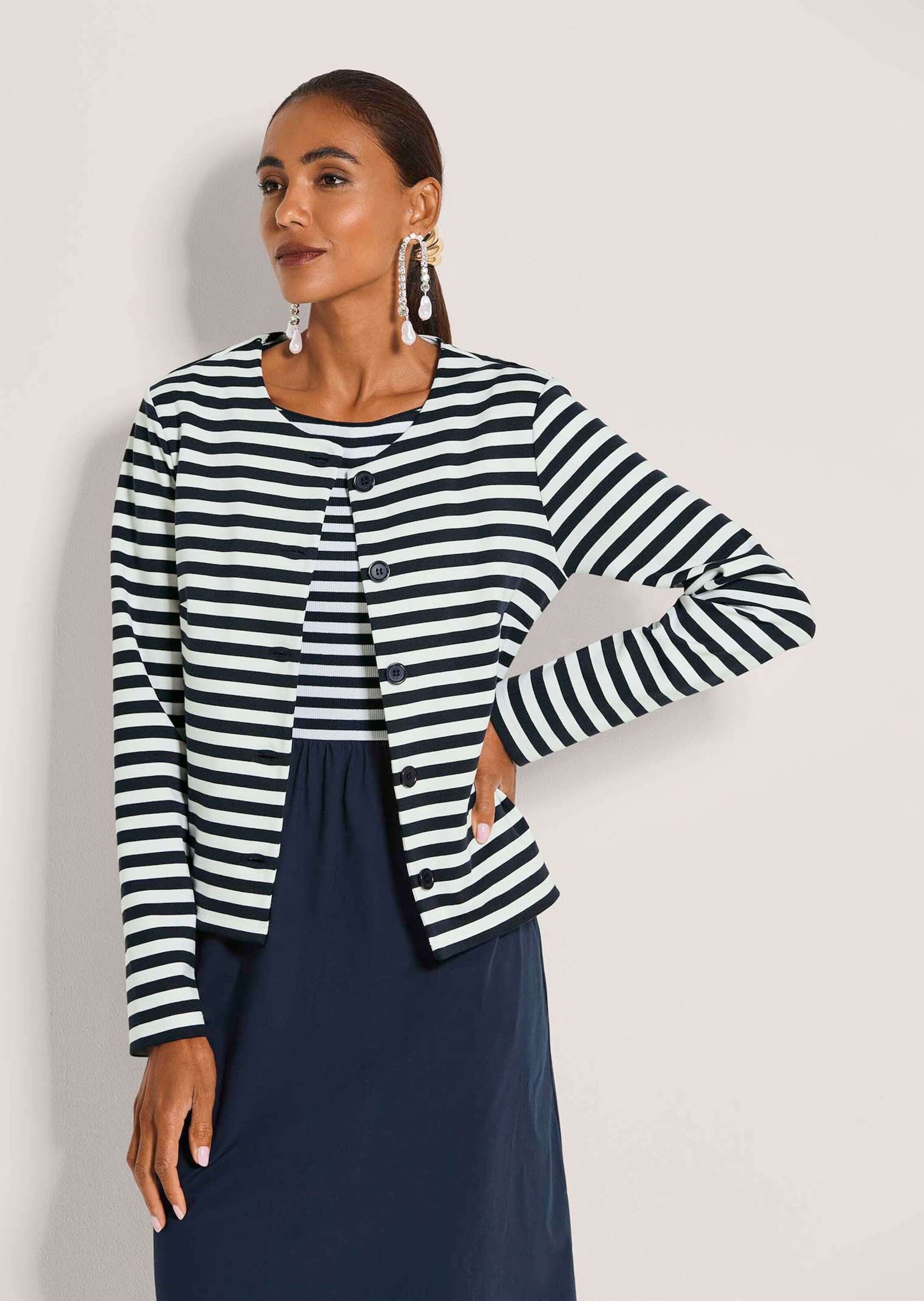 MADELEINE Langarmshirt Maritimer Blazer im Streifenlook, Langarm Gestreifte günstig online kaufen