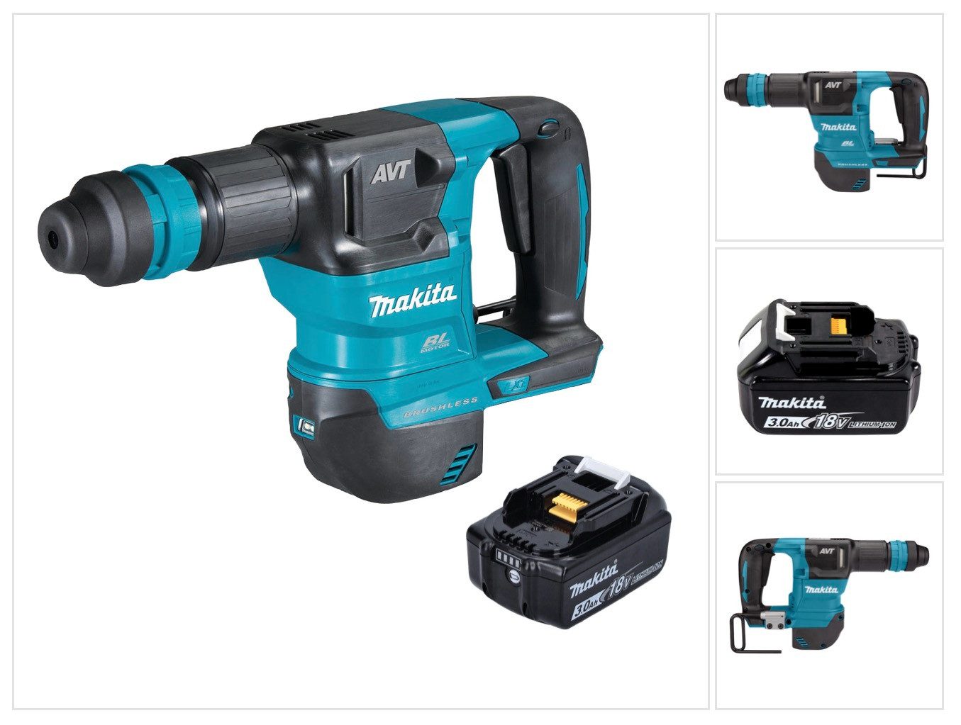 Makita Abbruchhammer DHK 180 F1 Akku Meißelhammer 18 V 3,1 J SDS Plus Brushless + 1x Akku