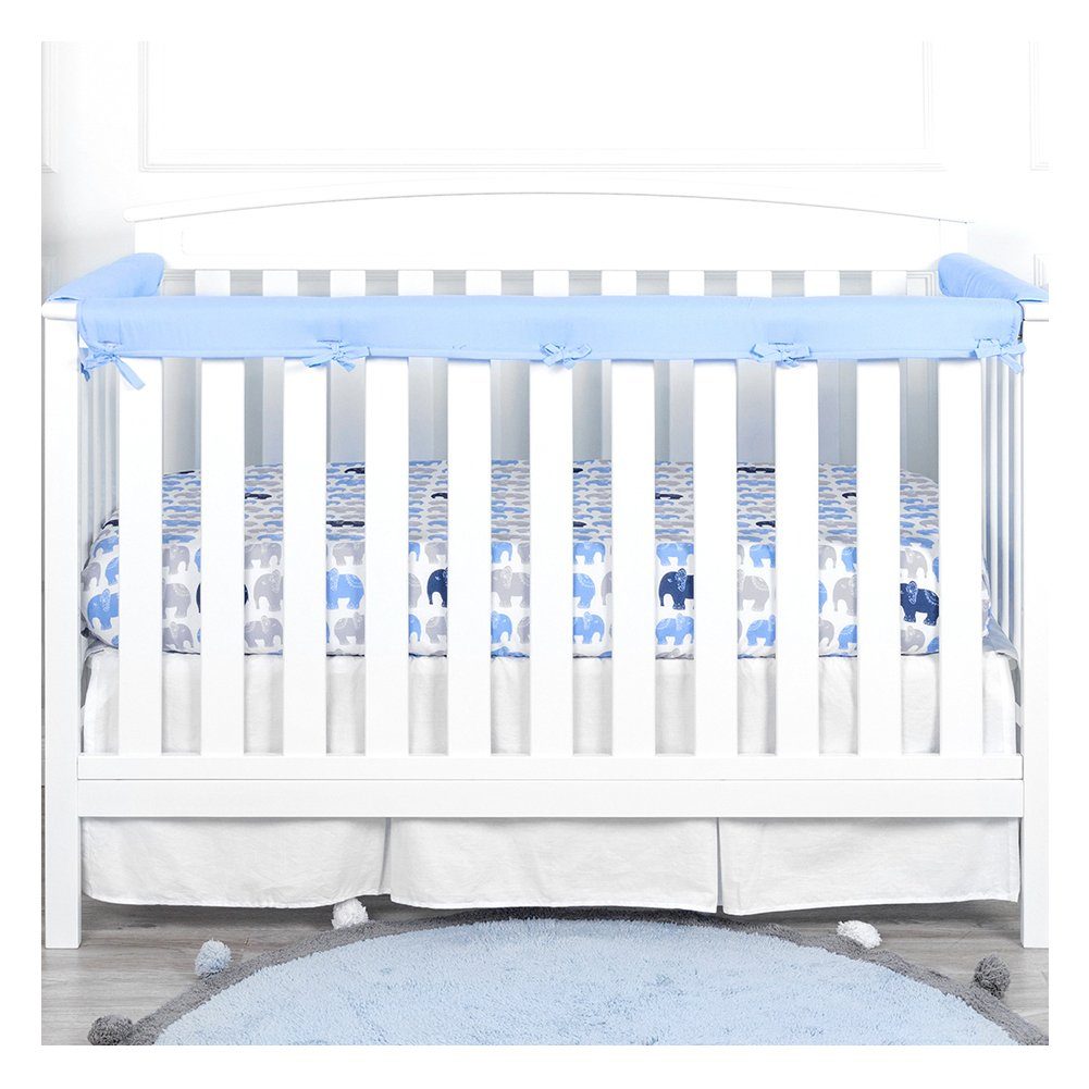 Blusmart Bettschutzgitter Baby-Schutzgitter-Abdeckung, 3-teiliges Set, Leicht Zu Reinigende, Bettschutzgitter Blau