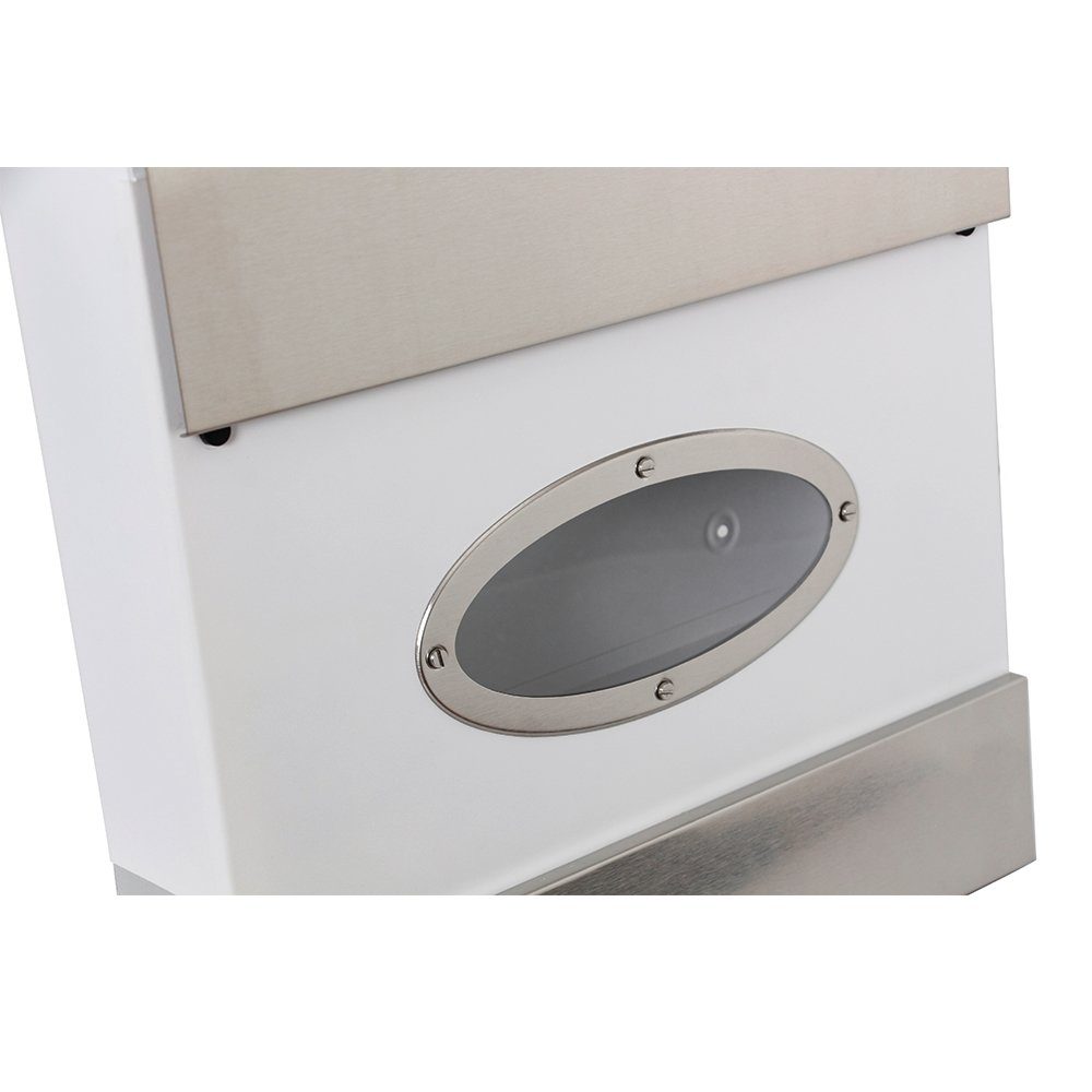 Mucola Wandbriefkasten Briefkasten Wandbriefkasten Edelstahl Zeitungsfach Design Modern (Stück, 1-St., Premium-Briefkasten), Schutzklappe lässt Regen abfließen