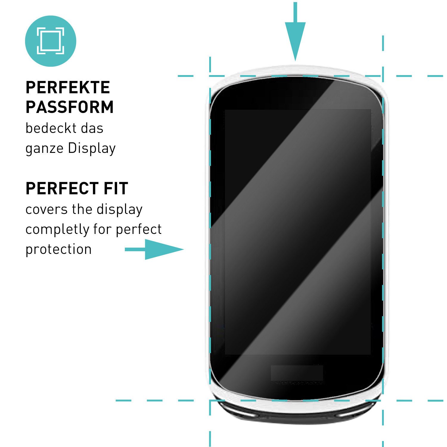 smartect Displayschutzglas Schutzglas Panzerfolie Klar für Garmin Edge 1030/Edge 1030 Plus, Set, 3 Stück, Schutzfolie Glasschutz Bildschirm