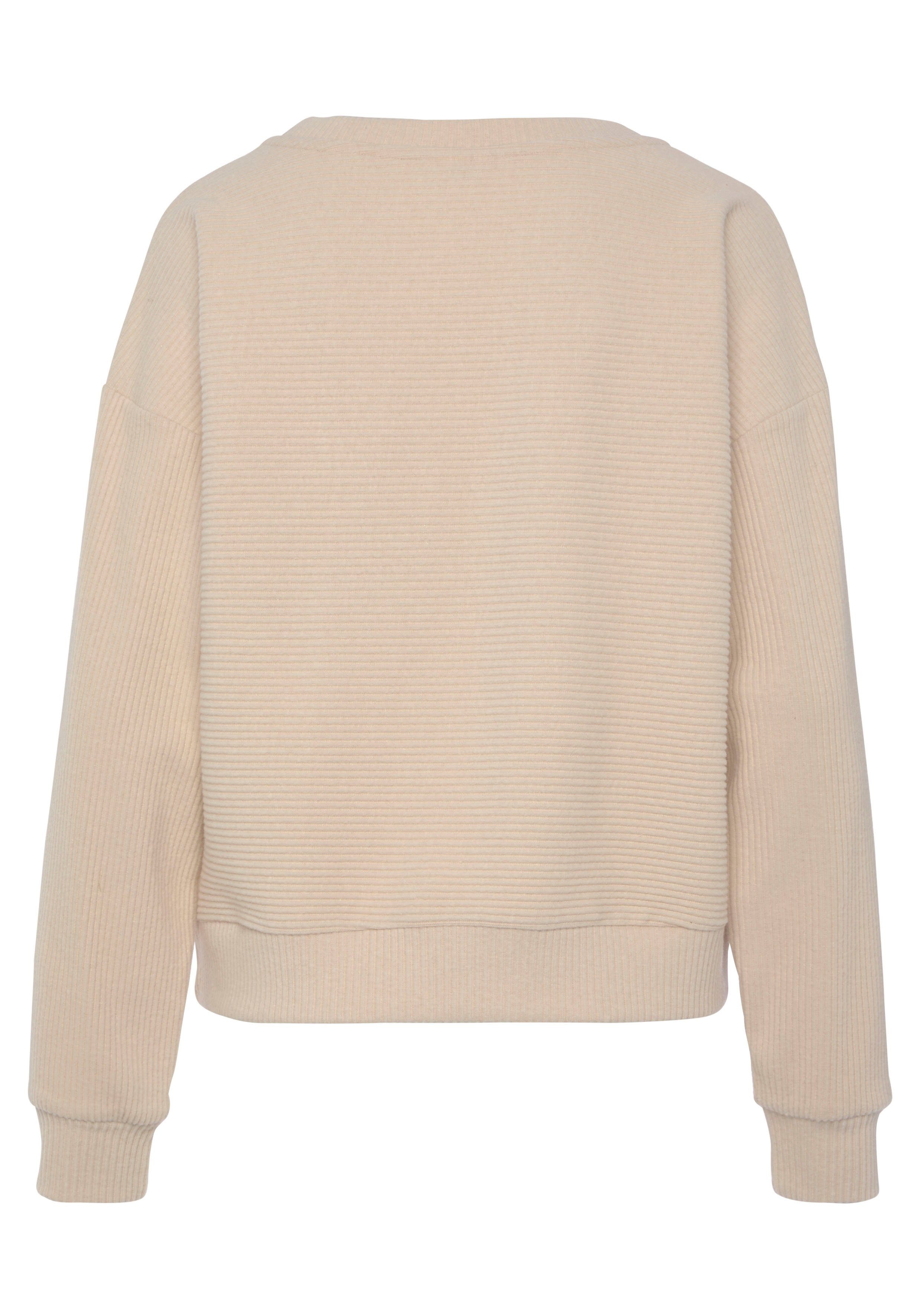 s.Oliver Sweatshirt aus Ripp-Qualität mit überschnittenen Schultern, Loungewear