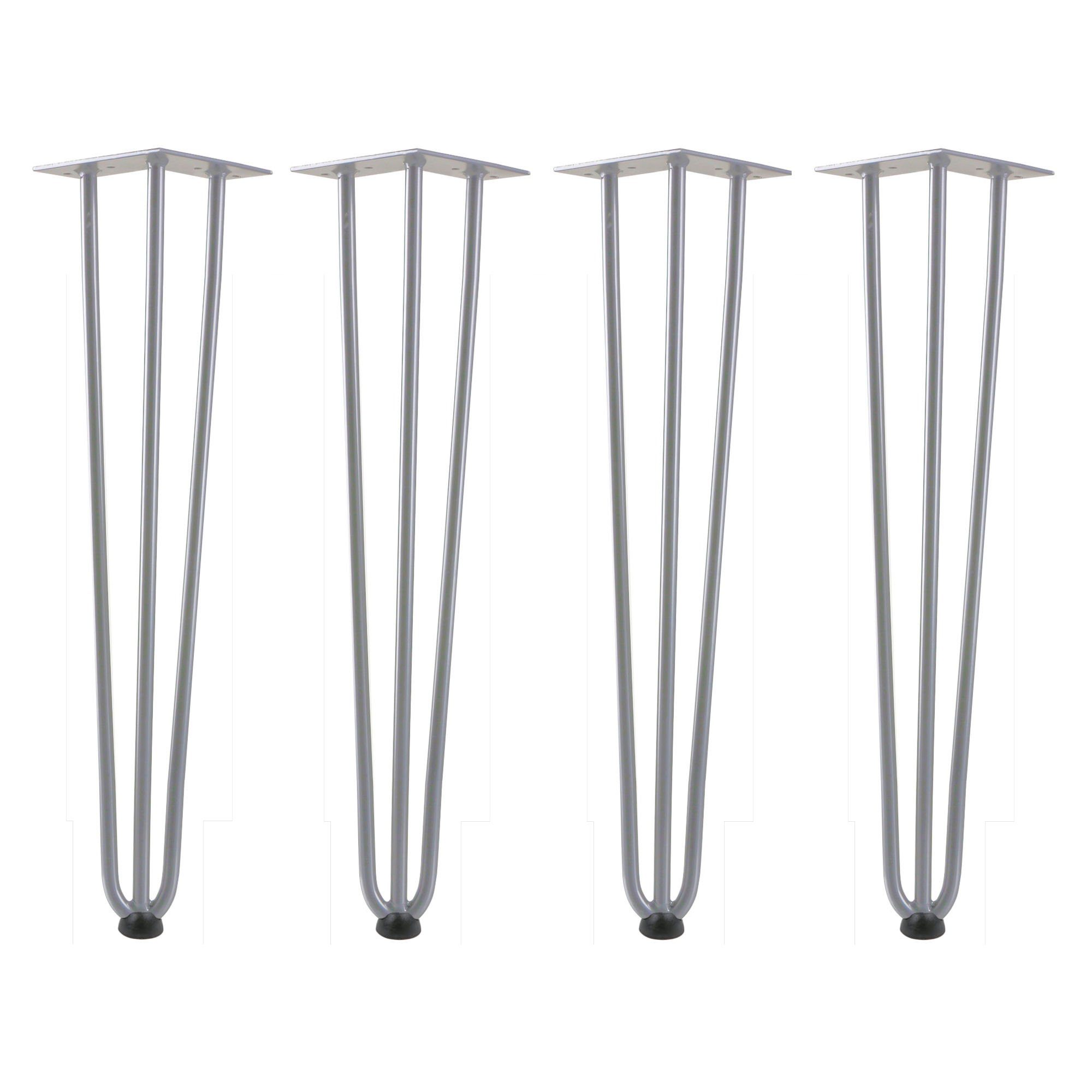 3 cm, Hairpin 4er aus Set, Legs, Tischbeine Streben grau, 60 Zelsius Stahl, Tischbein