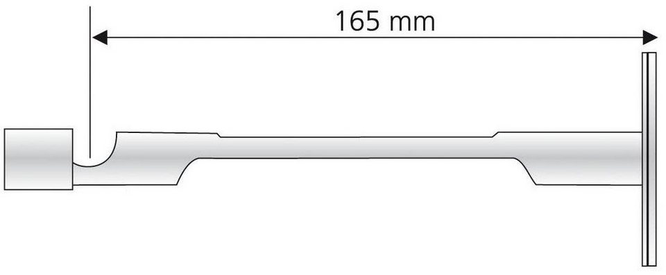 Kombiträger, Liedeco, Gardinenschienen, Gardinenstangen, (1-St), für  Gardinenstangen und Flächenvorhangschienen Ø 16 mm