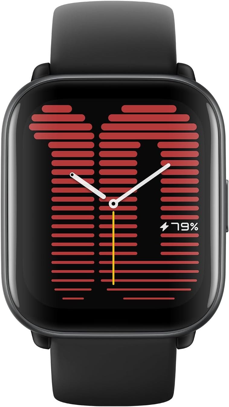 Amazfit AMZ-ACTIVE-BLACK Smartwatch (4,6 cm, android ios), Smartwatch with AMOLED Display, AI Coach and Health Monitoring