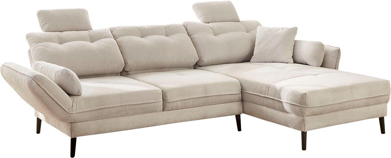 Jockenhöfer Gruppe Ecksofa mit Rückenelemente Armlehne verstellbarer beige beige | und Vario-Top, Drehsitztechnik