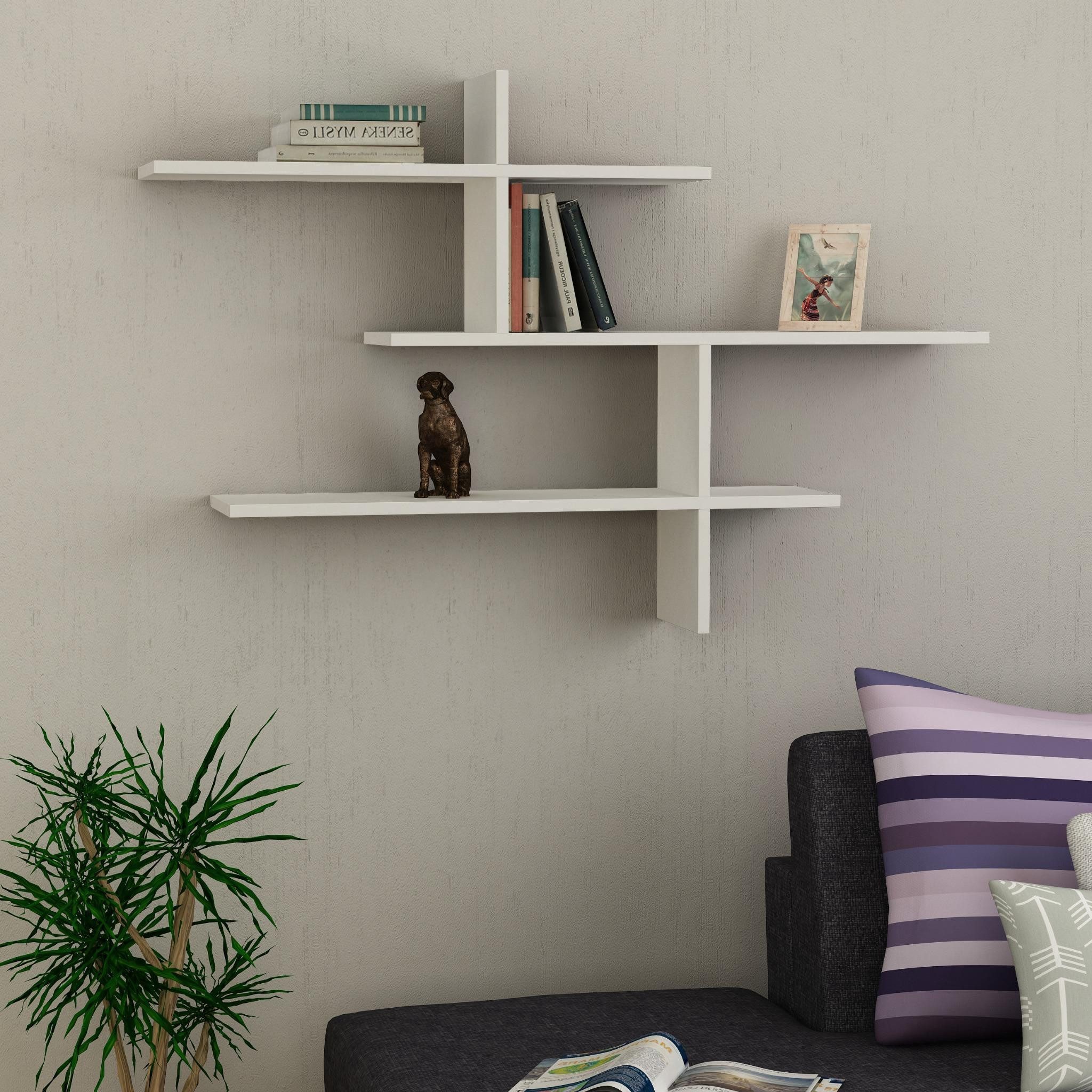 Decortie Wandregal Leo, Modernes Wandregal, Schwimmendes Regal, 22 x 123 x 80,5 cm