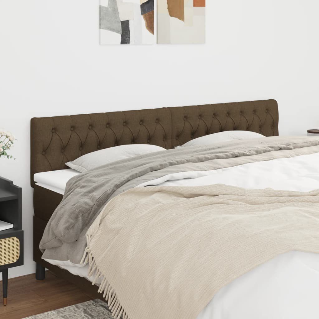 vidaXL Bett Kopfteile Dunkelbraun 200x7x78/88 cm Stoff (1-tlg)