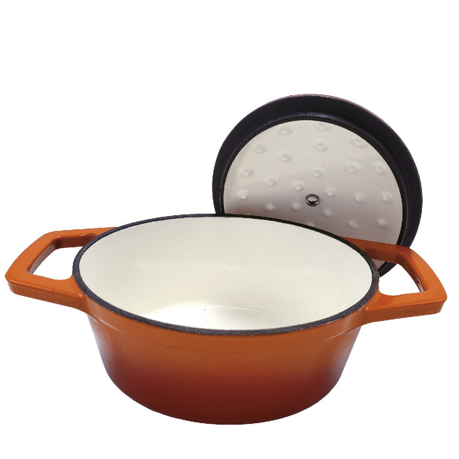 Grillfürst Bratentopf Grillfürst Dutch Oven Sternentöpfchen / Gusseisen Bräter - emailliert - S - orange