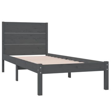 vidaXL Bett Massivholzbett Grau Kiefer 90x200 cm