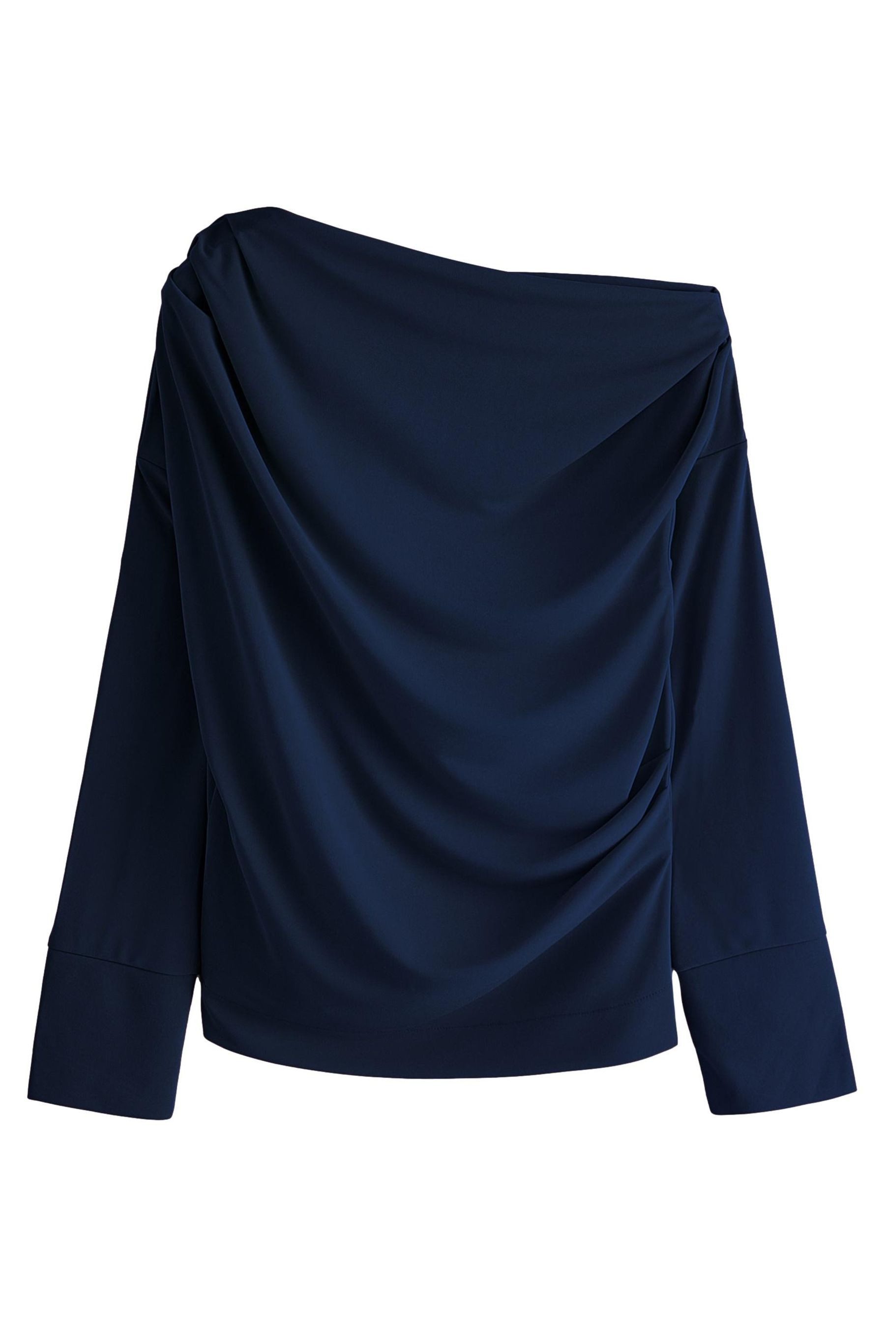 Next Langarmbluse Schulterfreies Jersey-Oberteil mit Drapierung günstig online kaufen