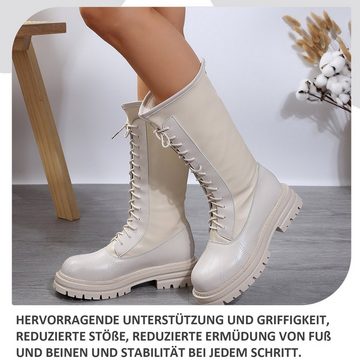 Daisred Winterstiefel Damen Gefüttert Schnürstiefel Schneestiefel Stiefelette