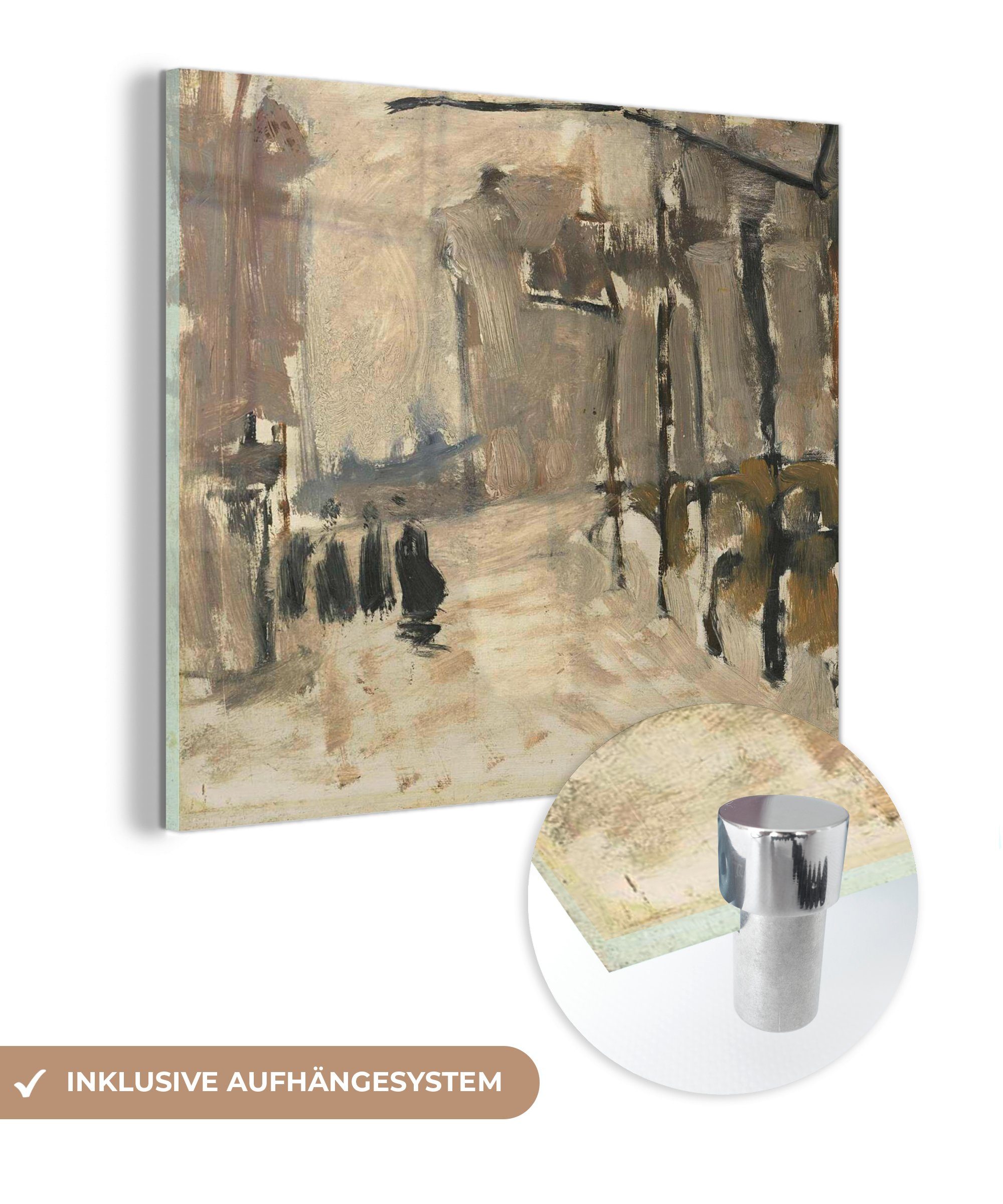 Stadtbild Glas St), Wandbild Acrylglasbild MuchoWow - Breitner, - auf Foto Haag Glasbilder Glas Bilder Hendrik auf Den - - Georg Wanddekoration (1 in