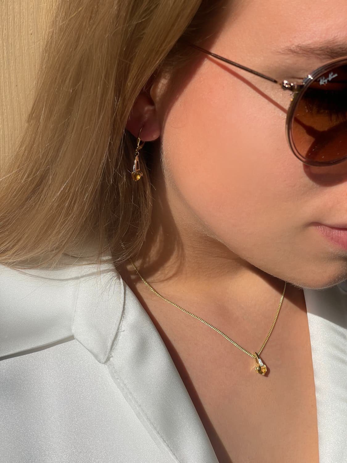 My Gold Paar Ohrhänger Damen Ohrringe hängend Edelstein Gold 333 Echter Cit günstig online kaufen