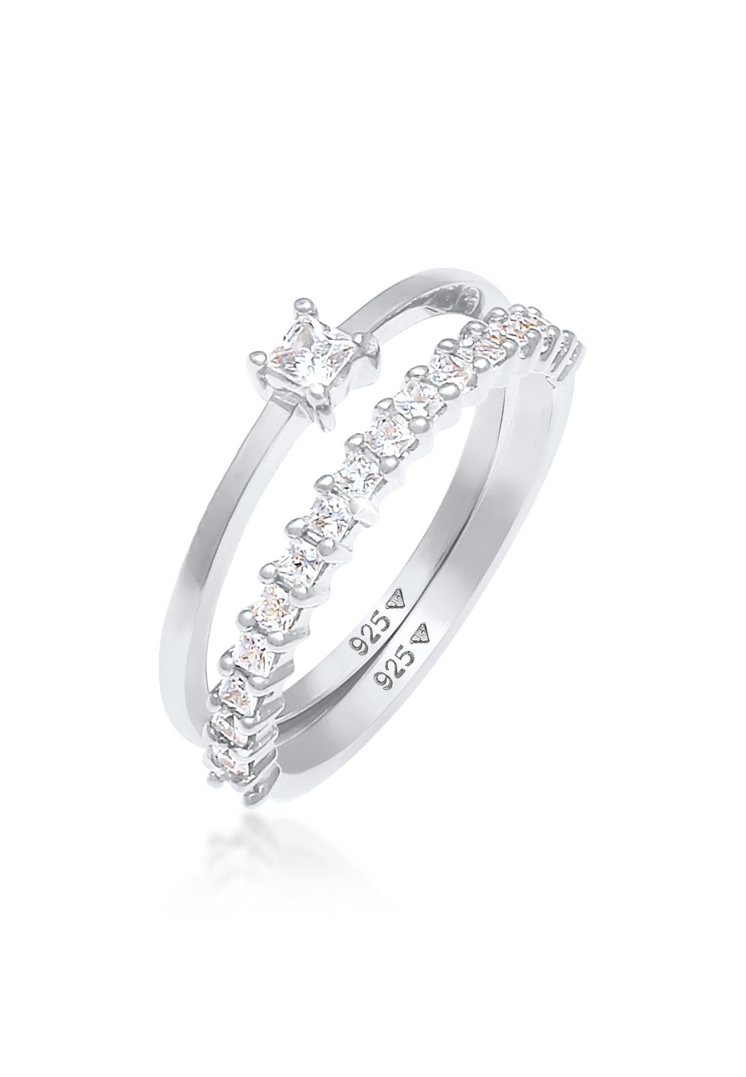 Elli Solitärring Solitär Zirkonia Stapelring (Set günstig online kaufen