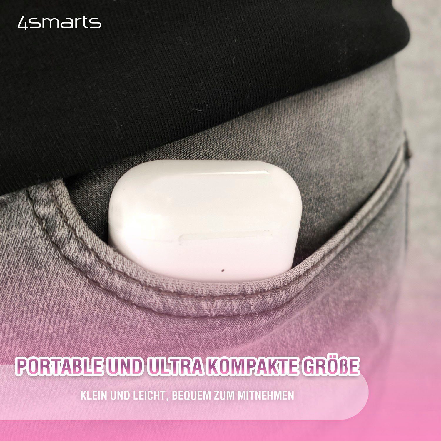 4smarts True Wireless Stereo 3 Headset rosa SkyPods Pro Jahre höhenverstellbar, Assistant, (Sprachsteuerung, Bluetooth, Google Headset Herstellergarantie) Siri