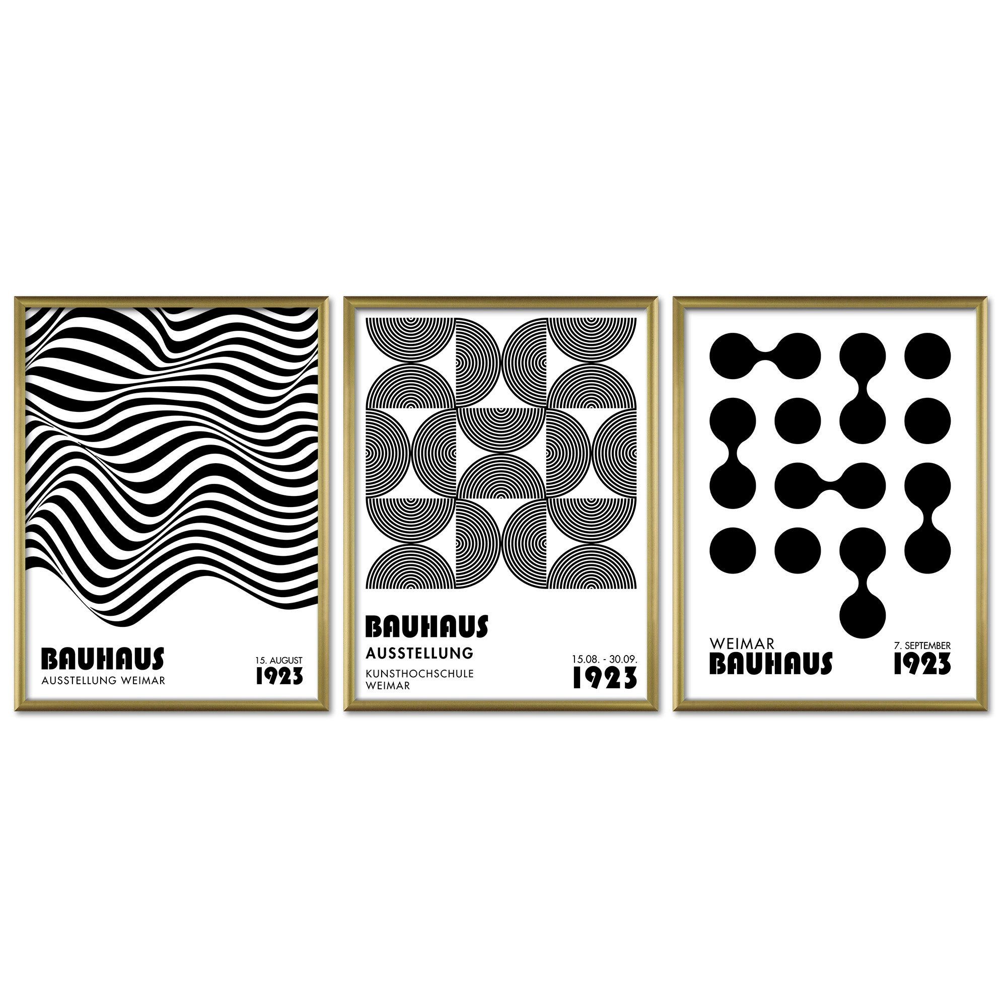 ARTFAVES Bilder-Collage Poster Set Bauhaus Geometrie 1 I mehrteilige Bilderwand I Wandbilder B, (Wandbilder modern, 3 St)