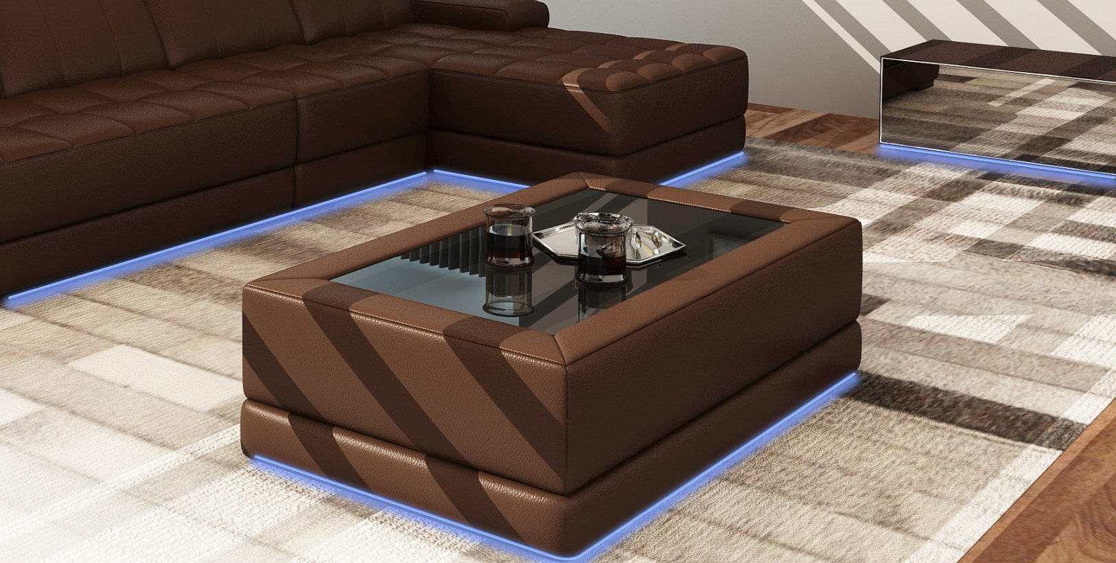 Xlmoebel Beistelltisch Eleganter Glastisch im modernen Design für stilvolle Wohnräume (Couchtisch 5105), Hergestellt in Europa