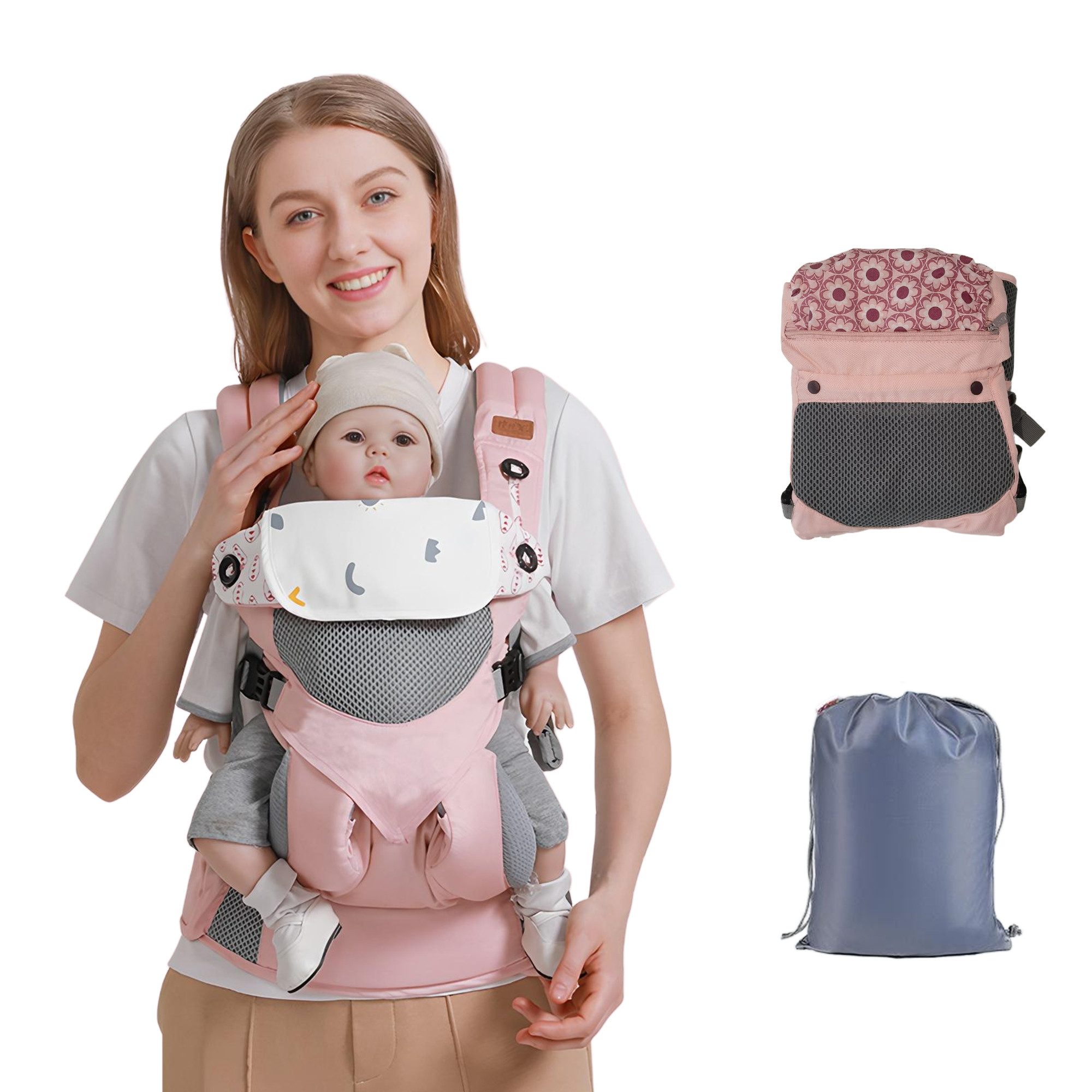SEHAUSEU Babytrage Bauchtrage baby Rückentrage faltbar mit Tragetasche