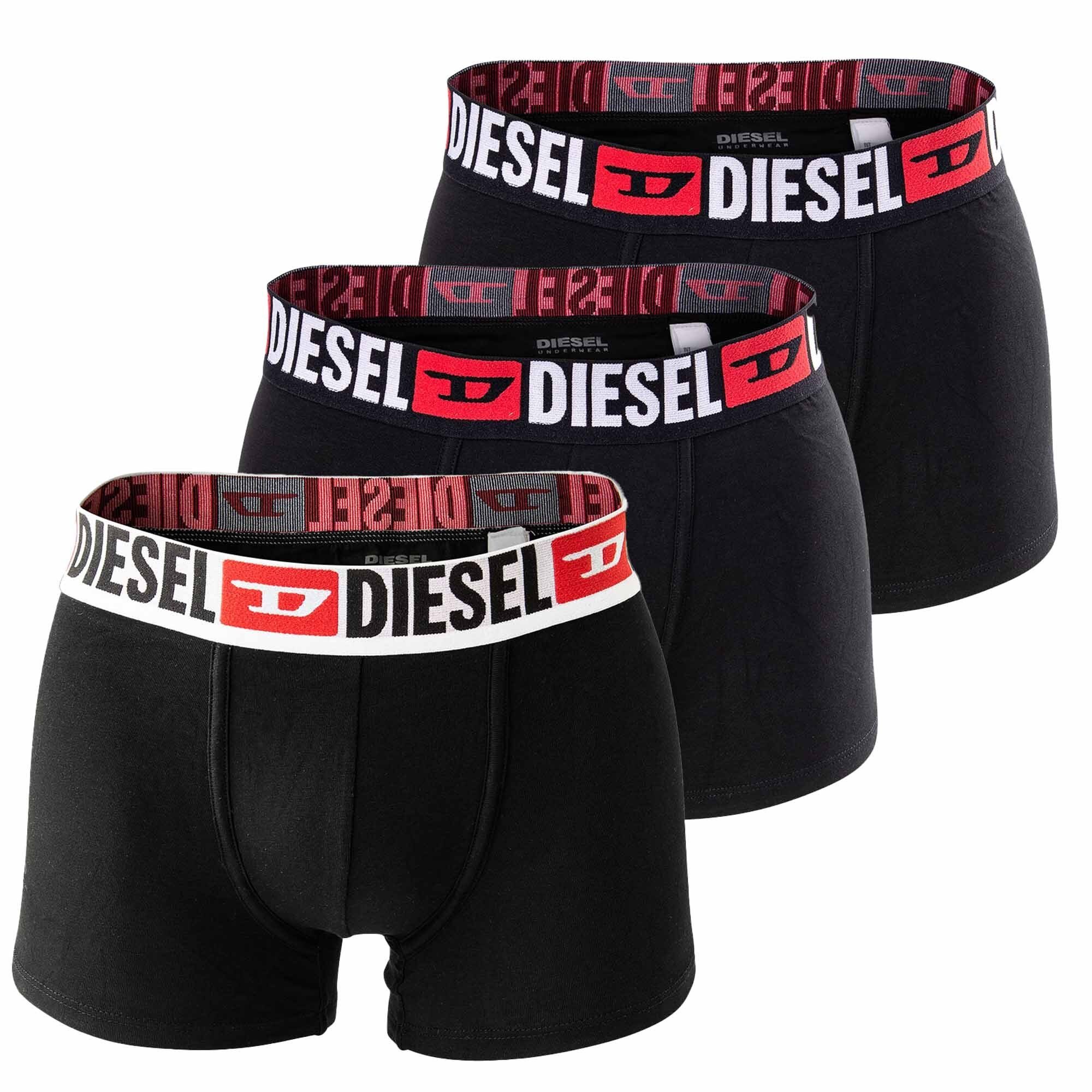 Diesel Boxer Herren Boxershorts 3 Pack - UMBX-DAMIENTHREEPACK Schwarz/Weiß