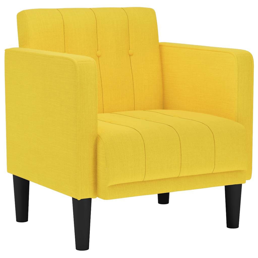 vidaXL Sessel Sessel mit Armlehnen Hellgelb 53 cm Stoff (1-St)