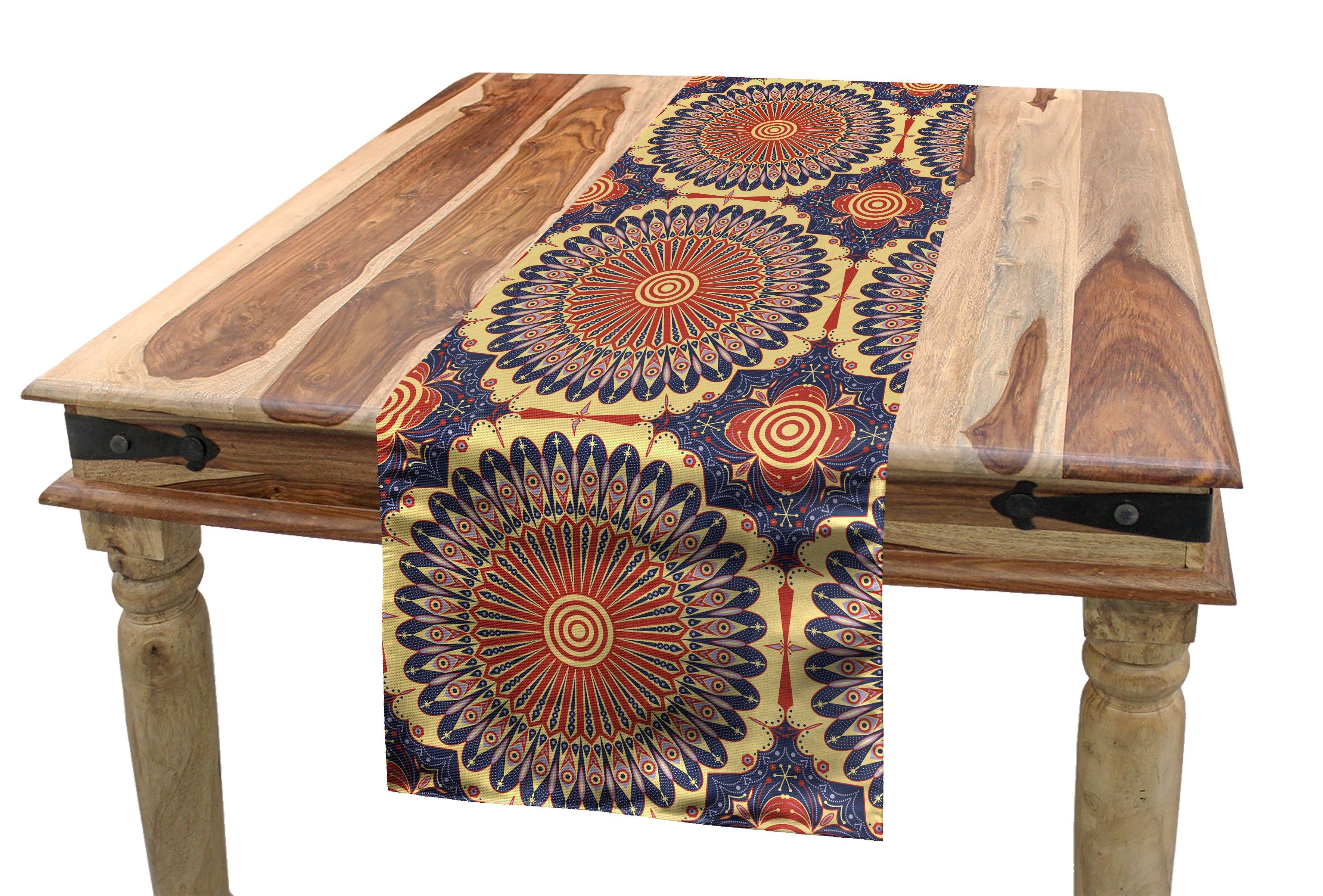 Abakuhaus Tischläufer Esszimmer Küche Rechteckiger Dekorativer Tischläufer, Mandala maurische Motiv