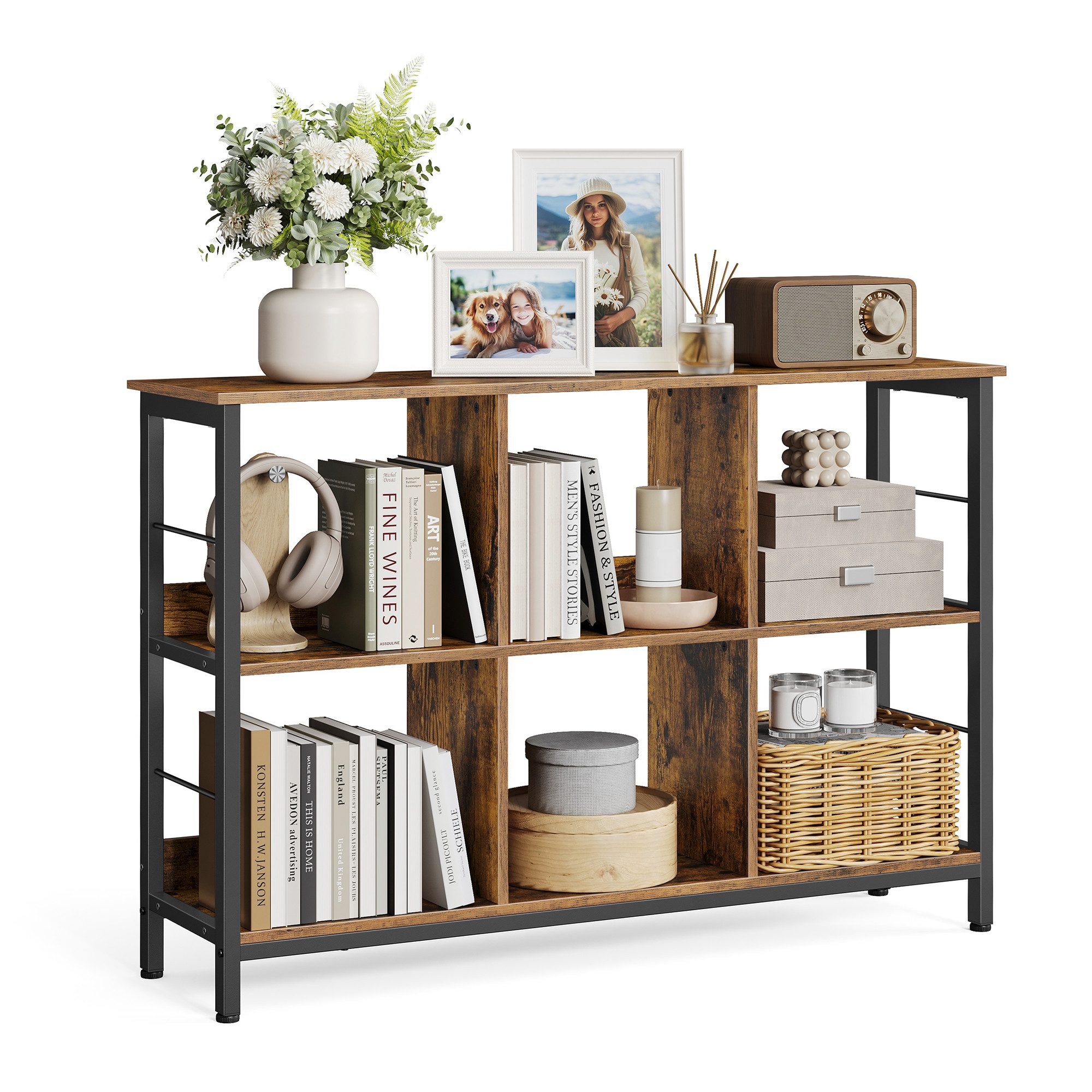 VASAGLE Bücherregal Aufbewahrungsregal, Standregal mit 6/8/9 Fächern günstig online kaufen