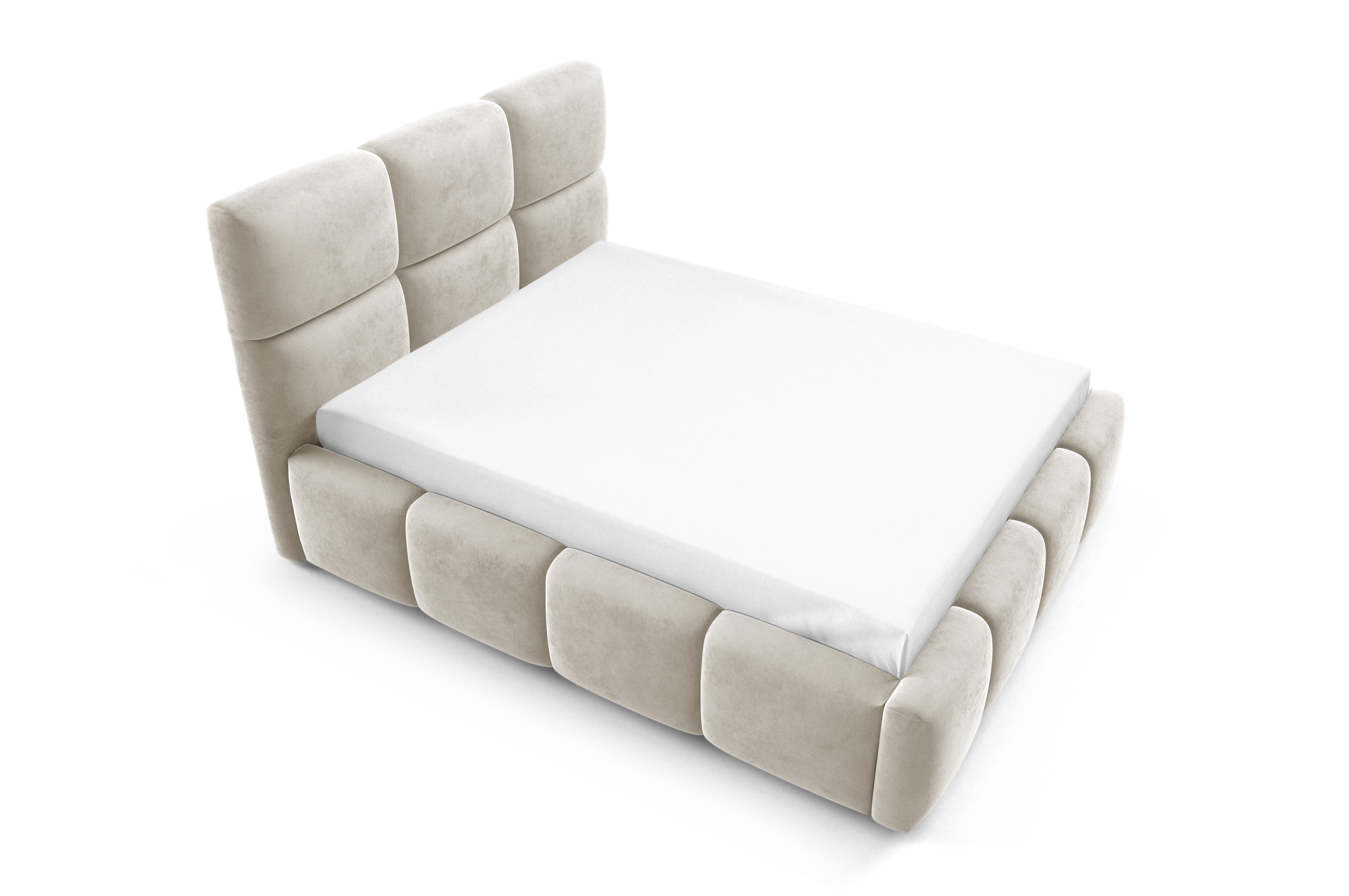 thematys Polsterbett mit Bettkasten & Lattenrost – Stauraumbett+ 140x200 - 200x200 cm