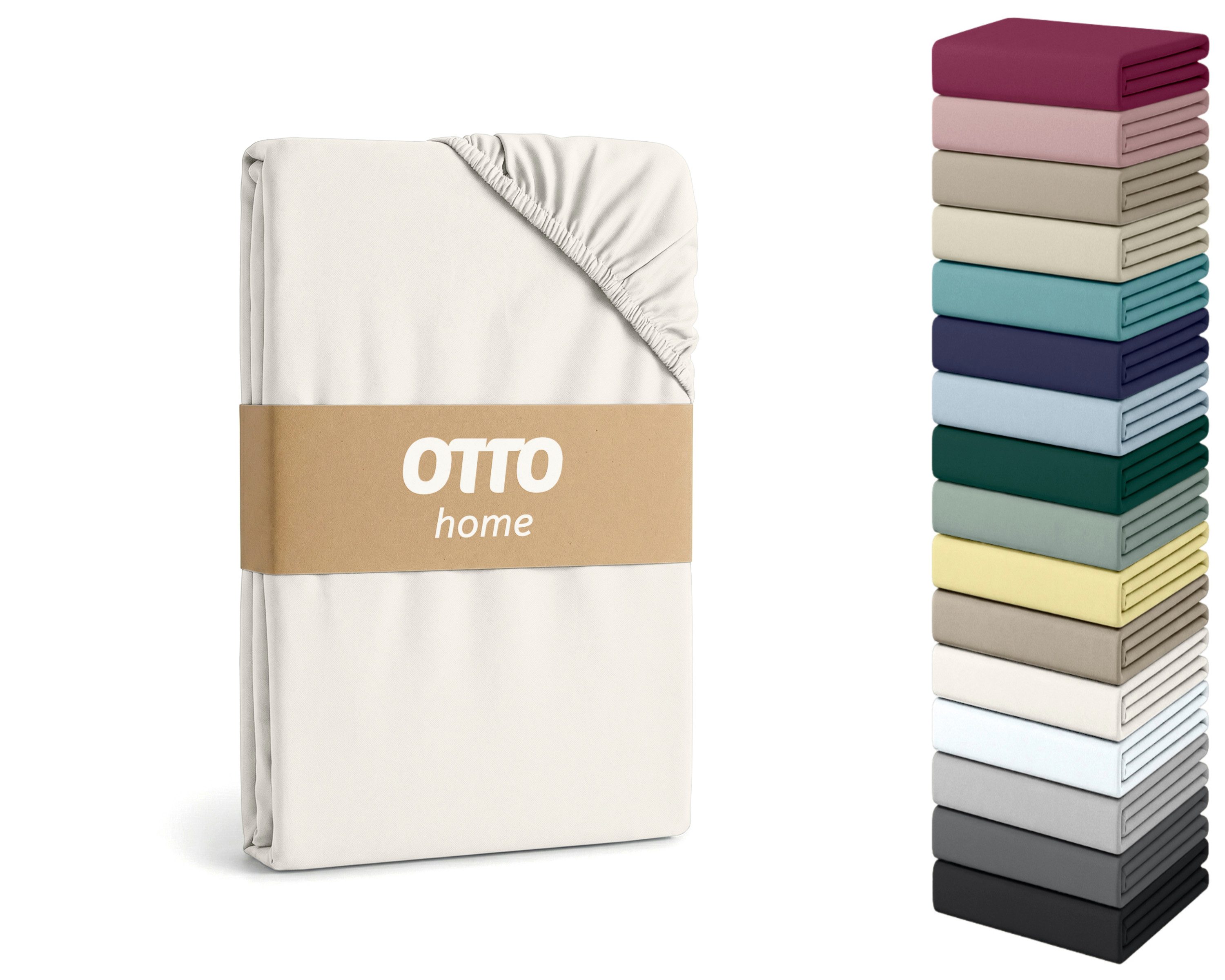 OTTO home Spannbettlaken Cremona für Matratzen bis 30 cm Höhe, Jersey (145 g/m), Gummizug: rundum, (1 Stück), NEU! 96% Baumwolle & 4% Elasthan, in Basic, Komfort & Premium Qualität