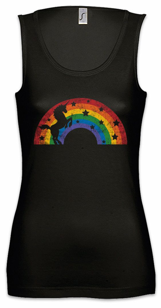 Tanktop Unicorn II Ärmelloses Damen T-Shirt Einhorn Rainbow Colors Regenbogen