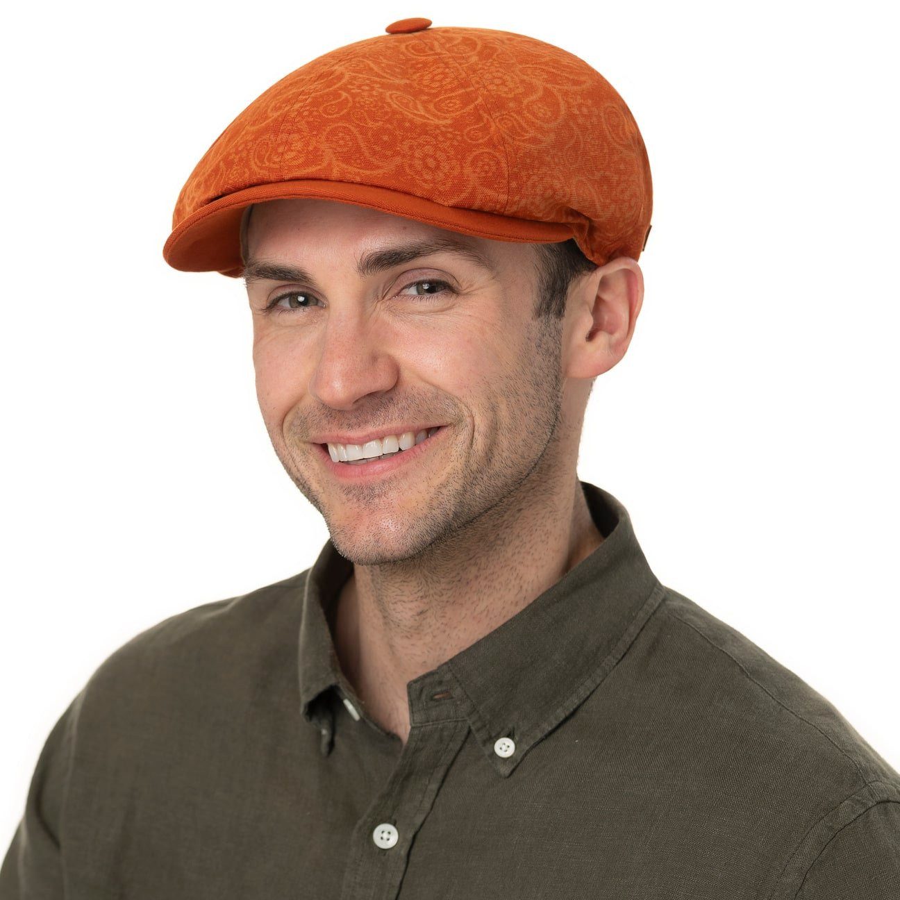 Alfonso D´Este Flat Cap (1-St) Schirmmütze mit Schirm, Made in Italy