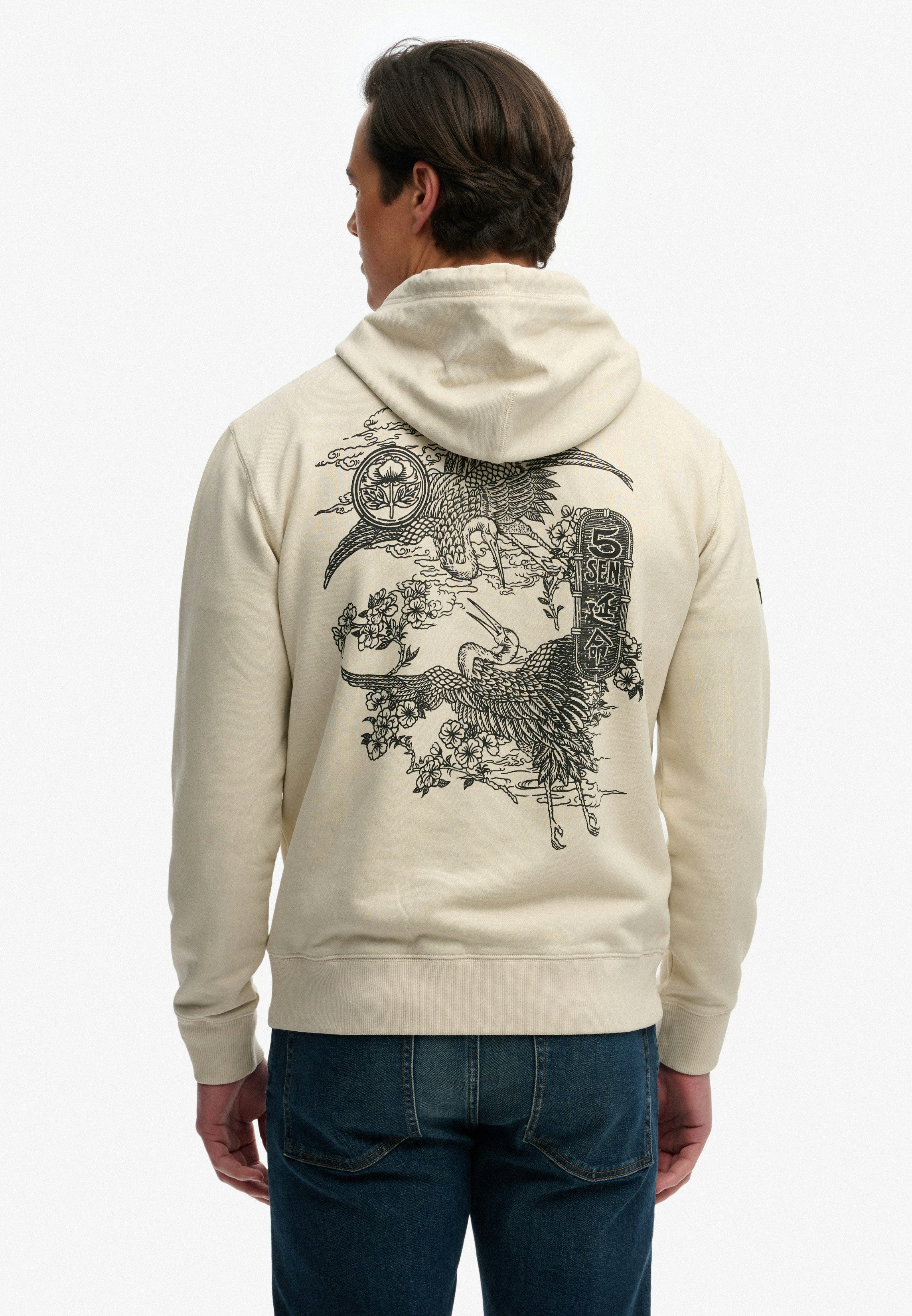 Superdry Kapuzensweatshirt TOKYO NARRATIVE LOOSE HOOD mit coolem Tattoo-Print