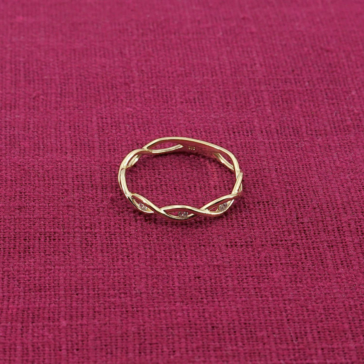 trendor Goldring Damen-Gold 333/8K mit Zirkonias