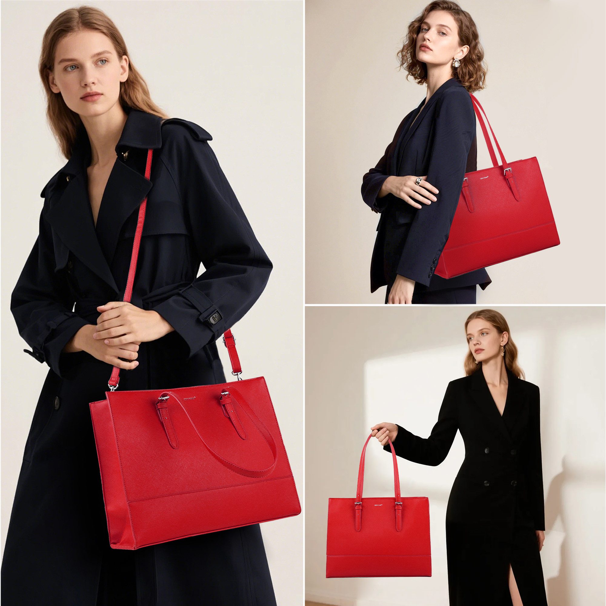 TAN.TOMI Aktentasche Business Handtasche Laptoptasche 15,6 Zoll Schultertaschen, Mit 4 Fächern für Arbeit Schule Arbeitstasche Notebooktasche