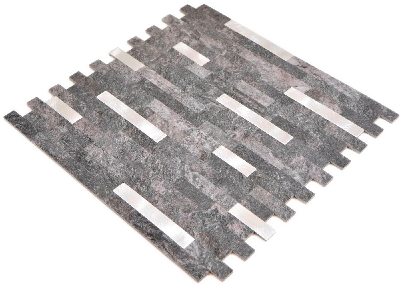 Thumbnail - Mosani Dekorpaneele Wandpaneele selbstklebend in Steinoptik schwarz silber, BxL: 29,00x30,00 cm, 0,08 qm, Spritzwasserbe...