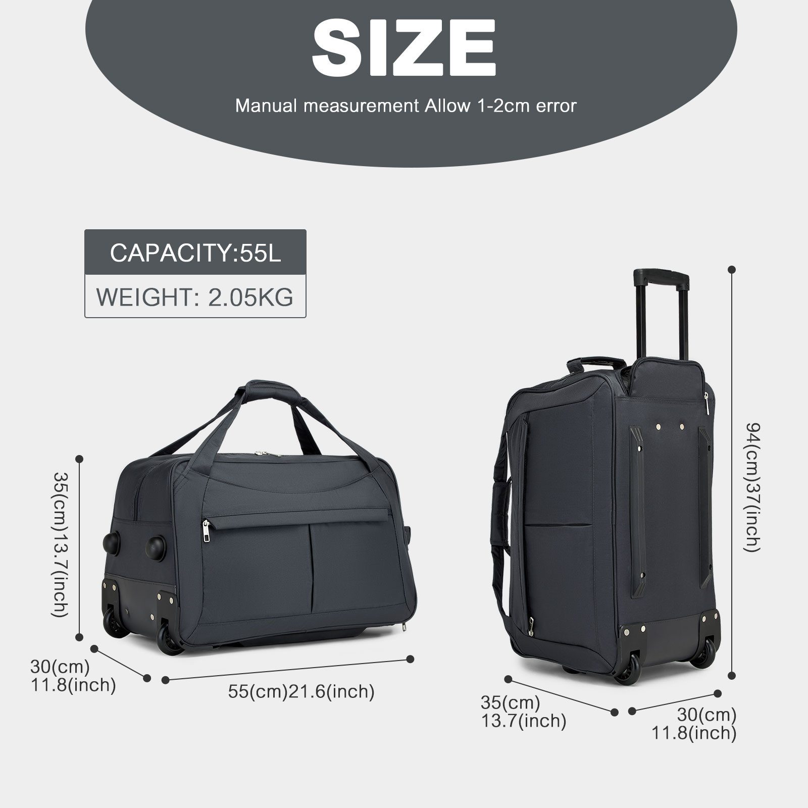 KONO Trolley 55cm Leicht Reisetasche mit günstig online kaufen