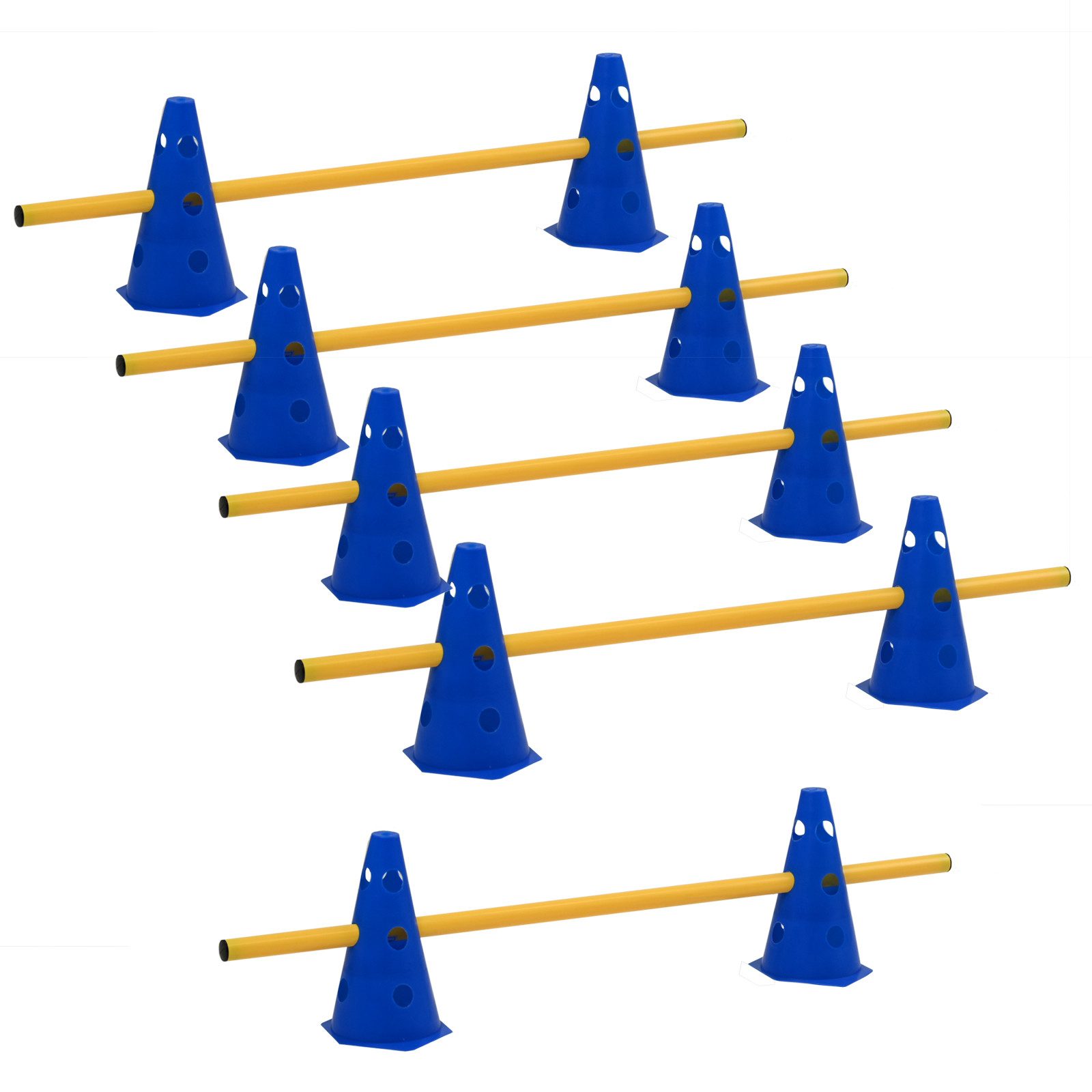 TRUTZHOLM Agility-Hürde Steckhürdenset 15- teilig 23 cm höhenverstellbar Blau Hobby Horsing