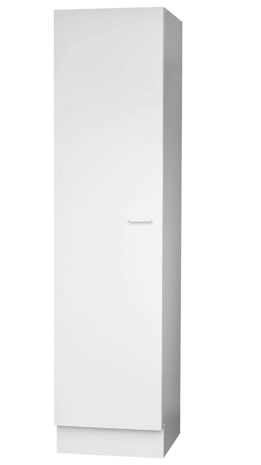 Lüllmann Hochschrank Küchenhochschrank - 1 Tür - 5 Böden - 2000 x 500 x 600 mm - weiß (1-St) - 1 Tür mit Kunststoffbügelgriff - 1 fester Boden - 4 Einlegeböden