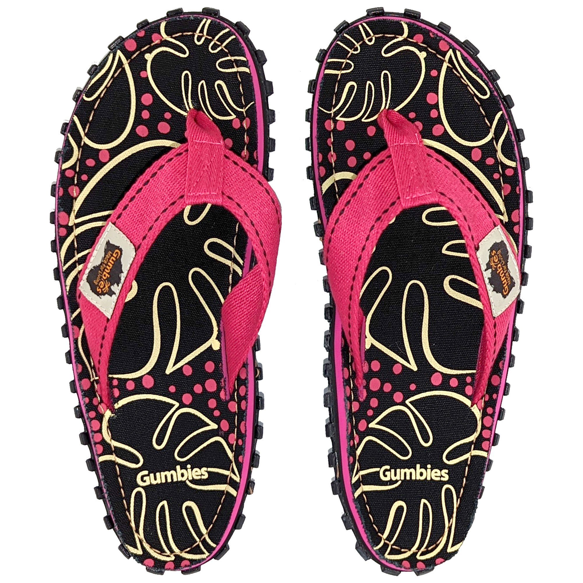 Gumbies Original in Tropical Black T-Strap-Zehentrenner günstig online kaufen