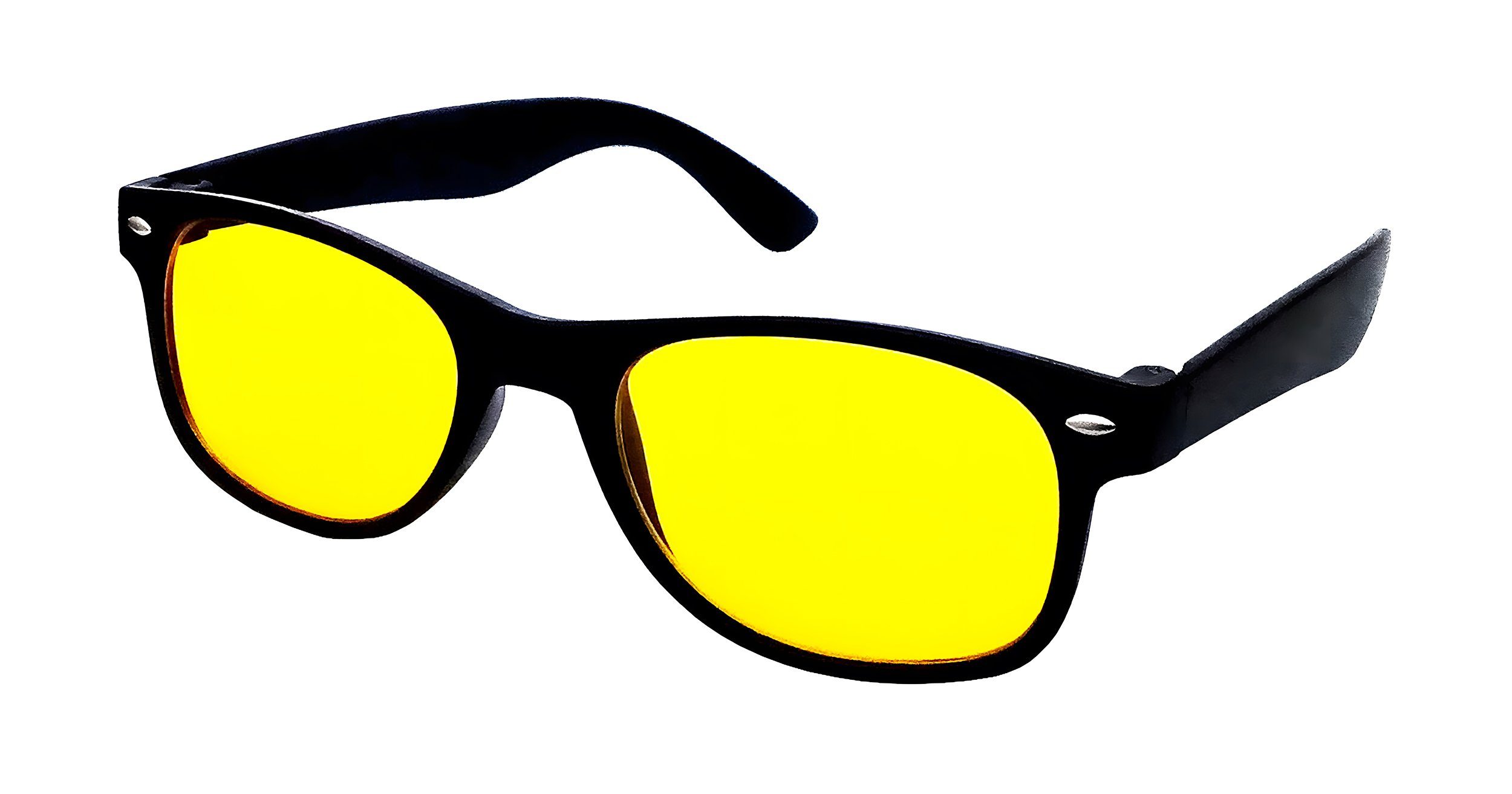Dunlop Fahrradbrille NACHTSICHT BRILLE Linsen Kontrastbrille Nachtsichtbrille 78 UV-Protection Beutel Nachtfahrbrille Kontrast Kunststoff), (aus blendfreie Auto