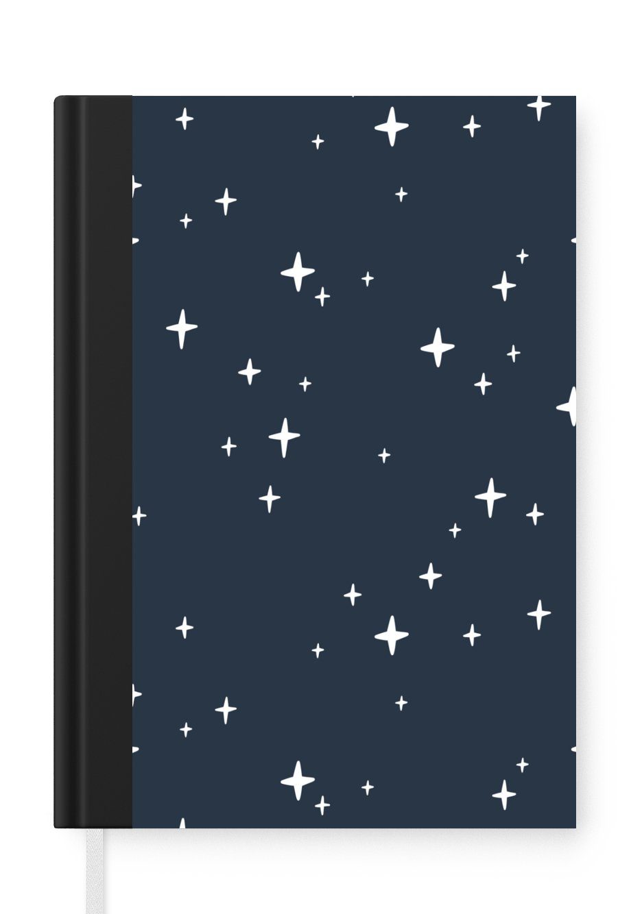 MuchoWow Notizbuch Muster - Sterne - Blau, Journal, Merkzettel, Tagebuch, Notizheft, A5, 98 Seiten, Haushaltsbuch