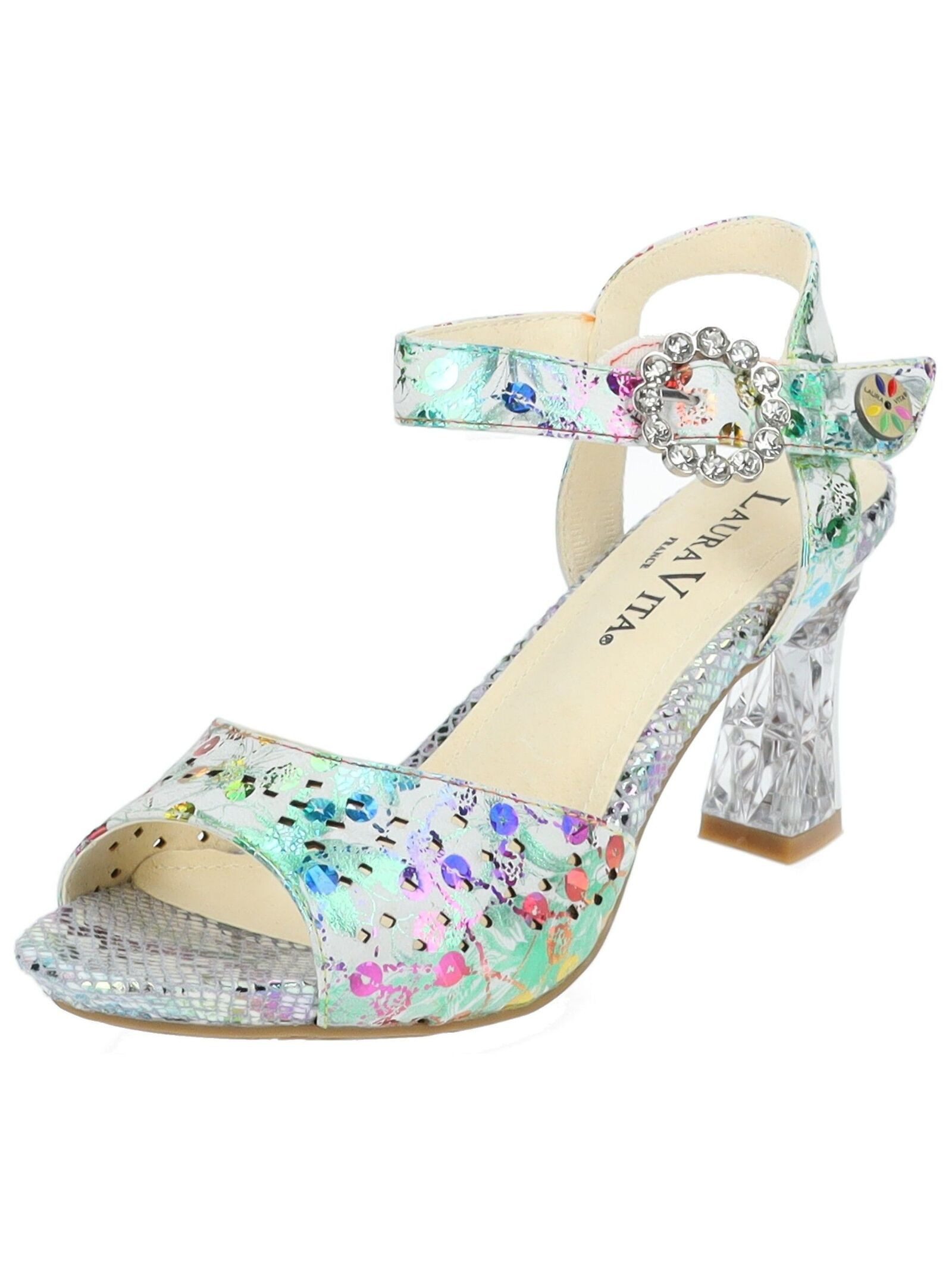 Sandalen Leder . High-Heel-Sandalette