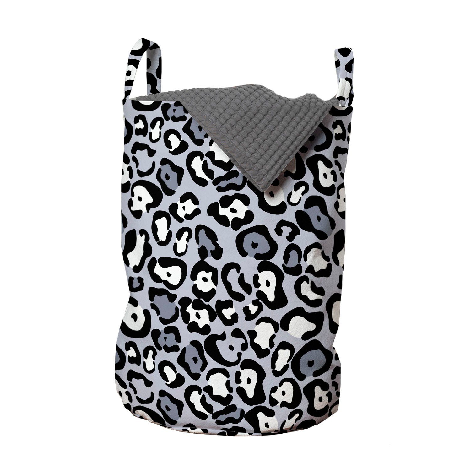 Abakuhaus Wäschesäckchen Wäschekorb mit Griffen Kordelzugverschluss für Waschsalons, Leopard-Druck Wild Animal Mode