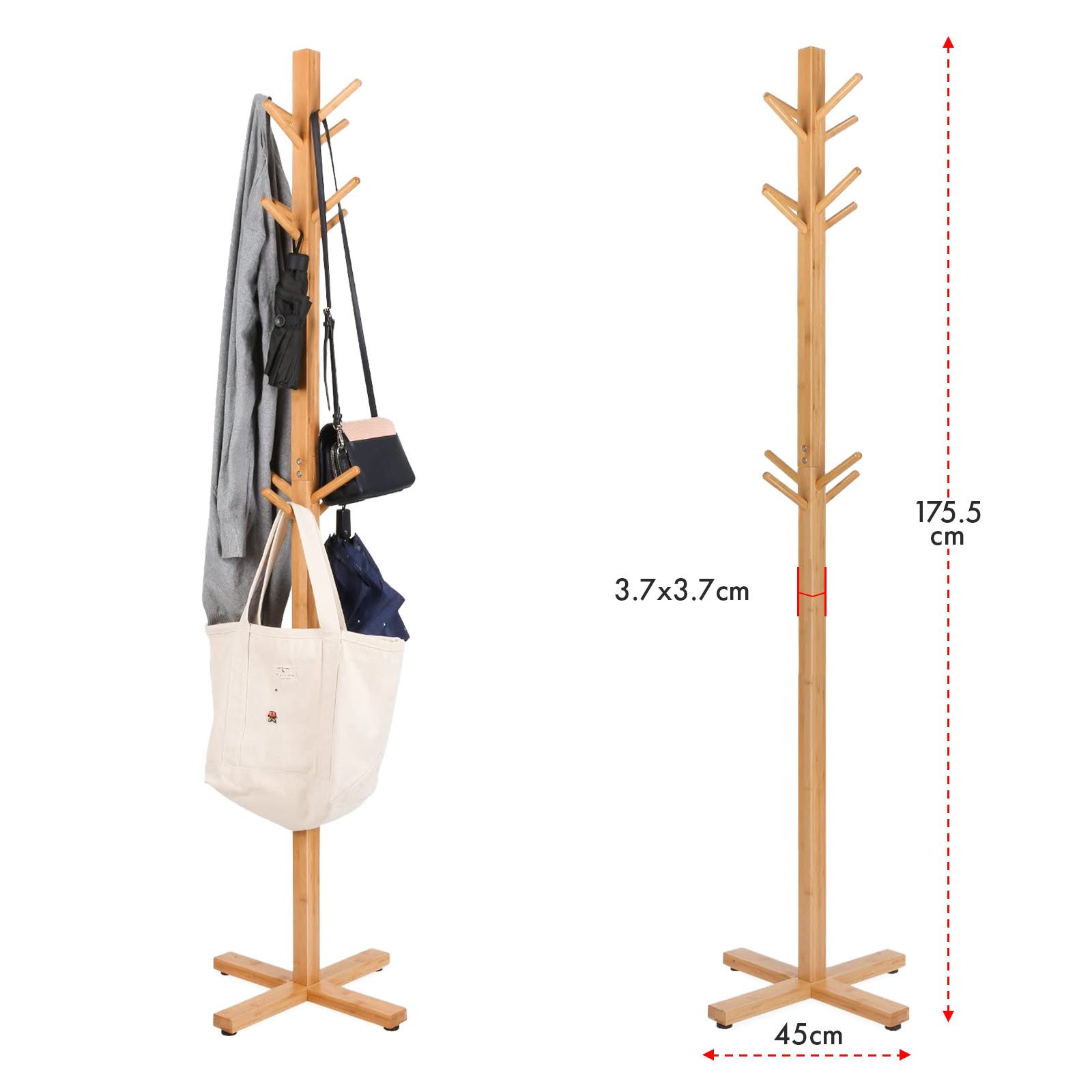 Floordirekt Garderobenständer aus Bambus Oregon, Platzsparende Design, 12 H günstig online kaufen